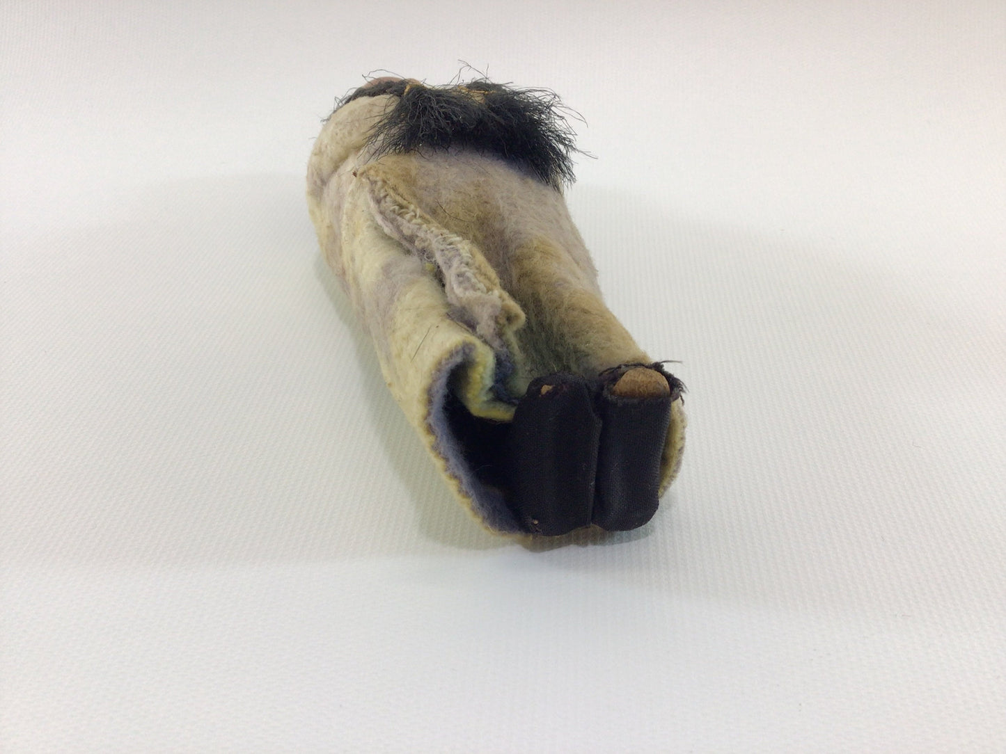 Native American Skookum Doll Vintage Celluloid Souvenir Toy wearing Dyed Felt Blanket