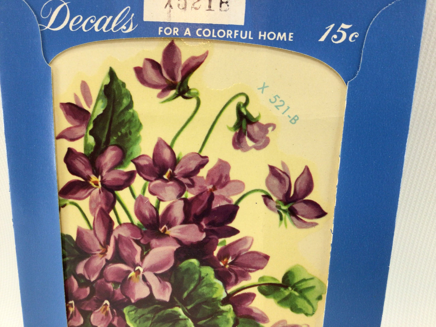 Vintage Meyercord Decal Purple Wild Violets X 521-B Arts Crafts DIY Home Decor
