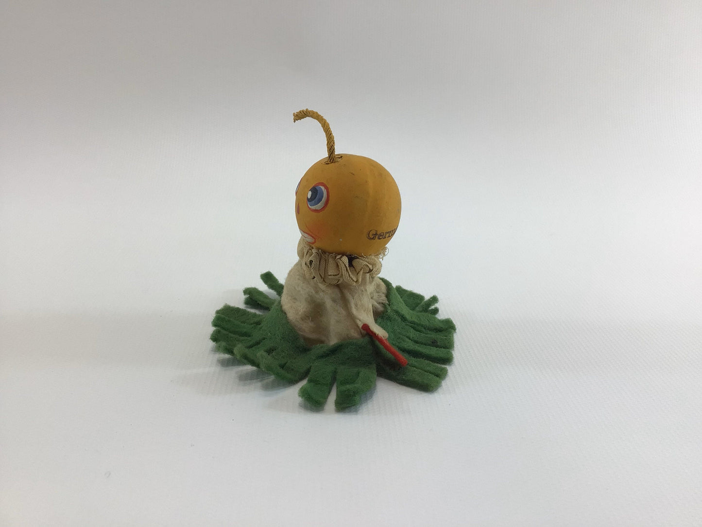 Nodder Veggie Woman Candy Container Top Figural Painted Composition Made in Germany Antique Collectible Halloween Decoration