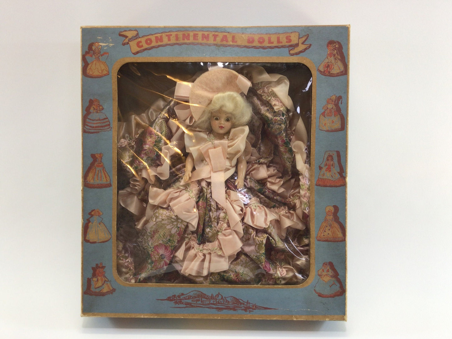 Continental Doll Parasol Girl in Original Box Number 715 7 1/2 inch
