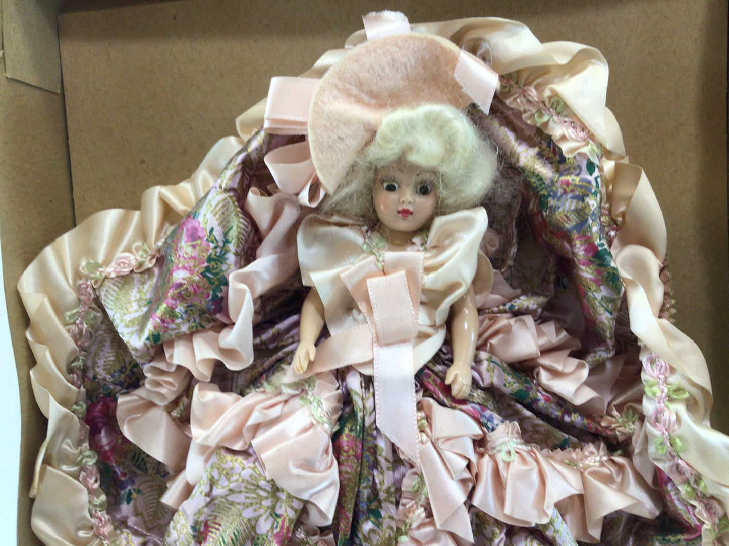 Continental Doll Parasol Girl in Original Box Number 715 7 1/2 inch