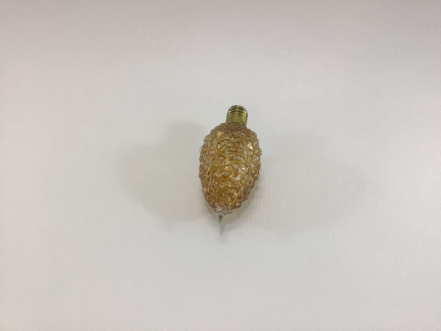 Vintage C6 Lamp Christmas Tree Light Ornament Textured Yellow Glass - Tested Working