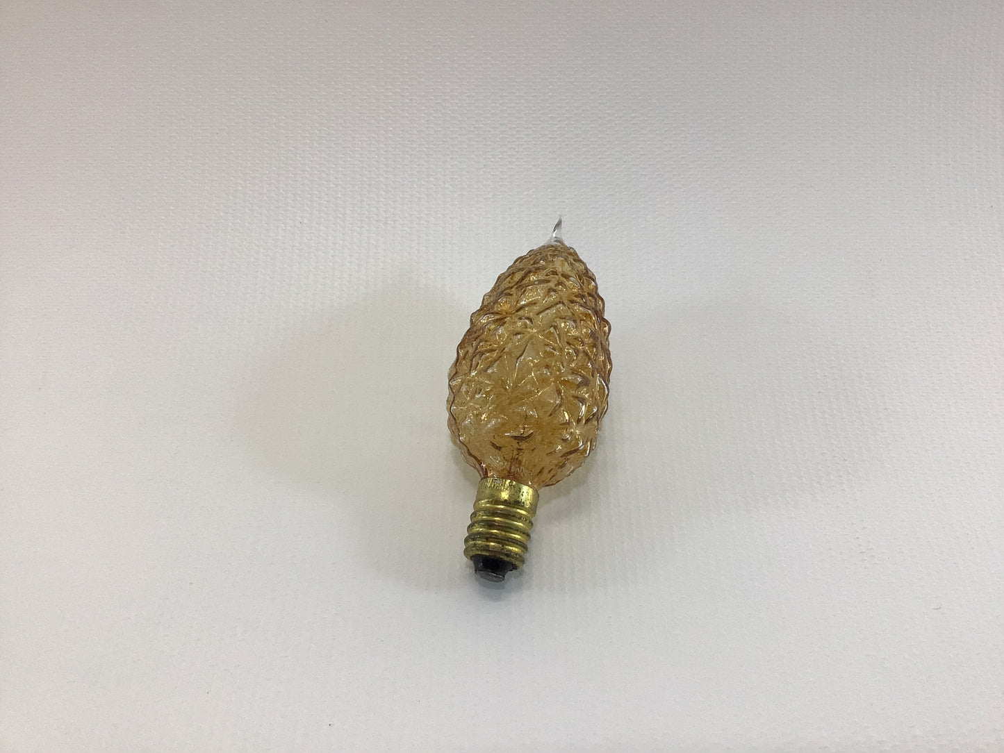 Vintage C6 Lamp Christmas Tree Light Ornament Textured Yellow Glass - Tested Working