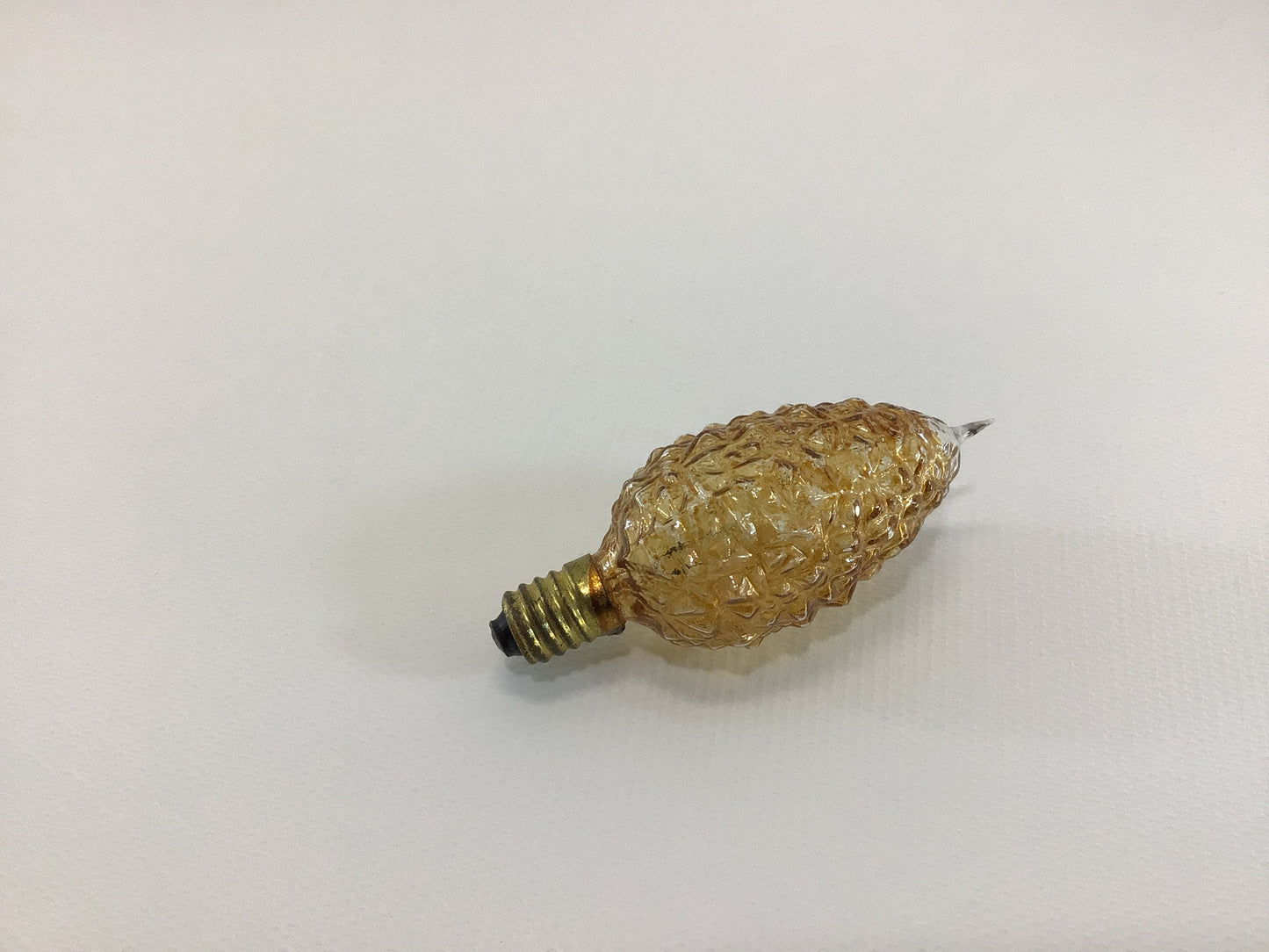 Vintage C6 Lamp Christmas Tree Light Ornament Textured Yellow Glass - Tested Working