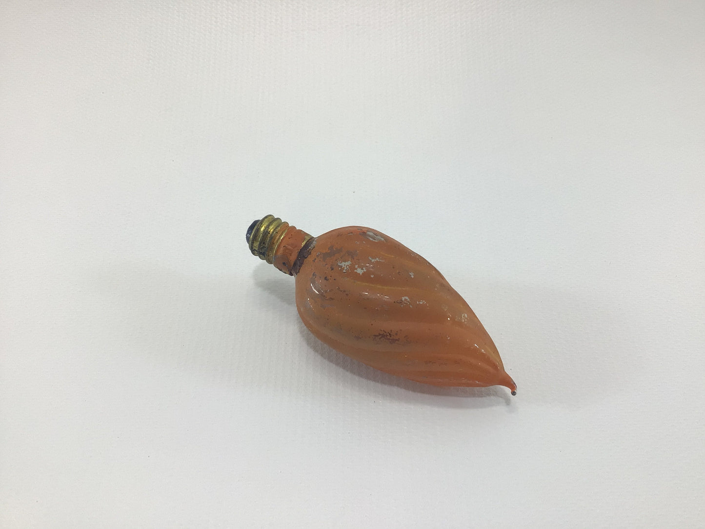 Vintage C6 Lamp Christmas Tree Light Bulb Orange Flame Swirls - Tested Working