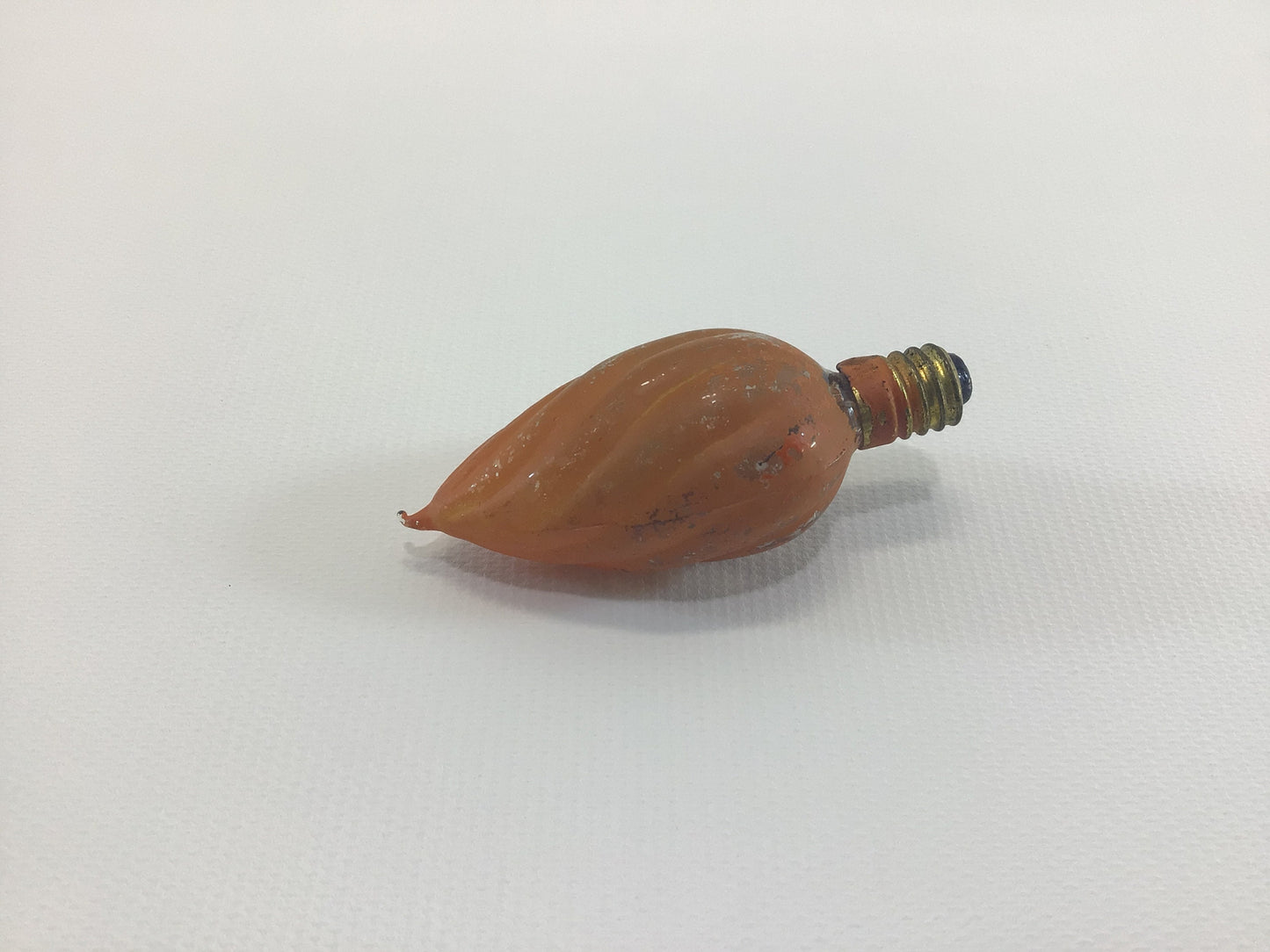 Vintage C6 Lamp Christmas Tree Light Bulb Orange Flame Swirls - Tested Working