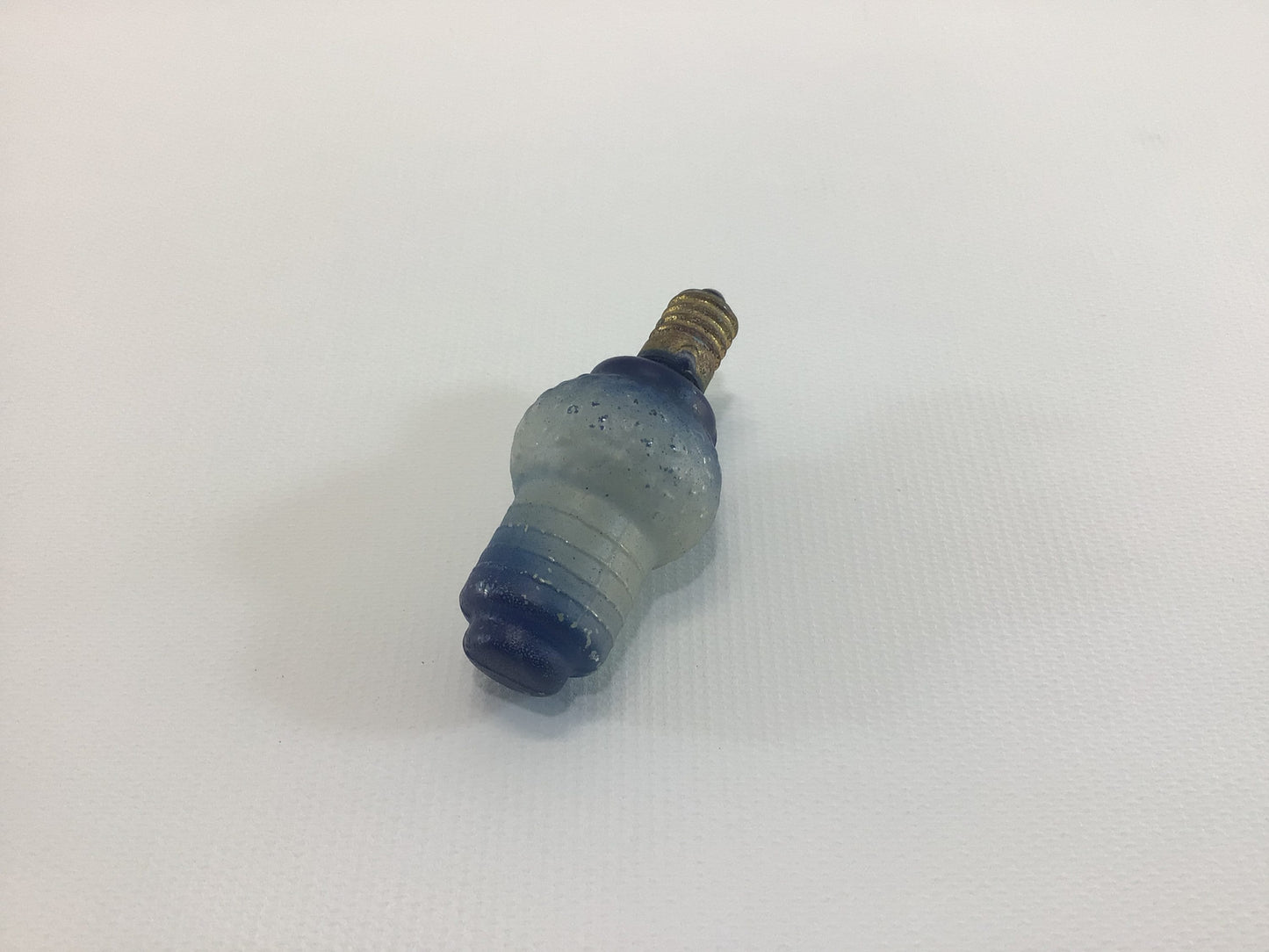 Vintage C6 Lamp Christmas Tree Light Bulb Figural Blue Lantern - Tested Working