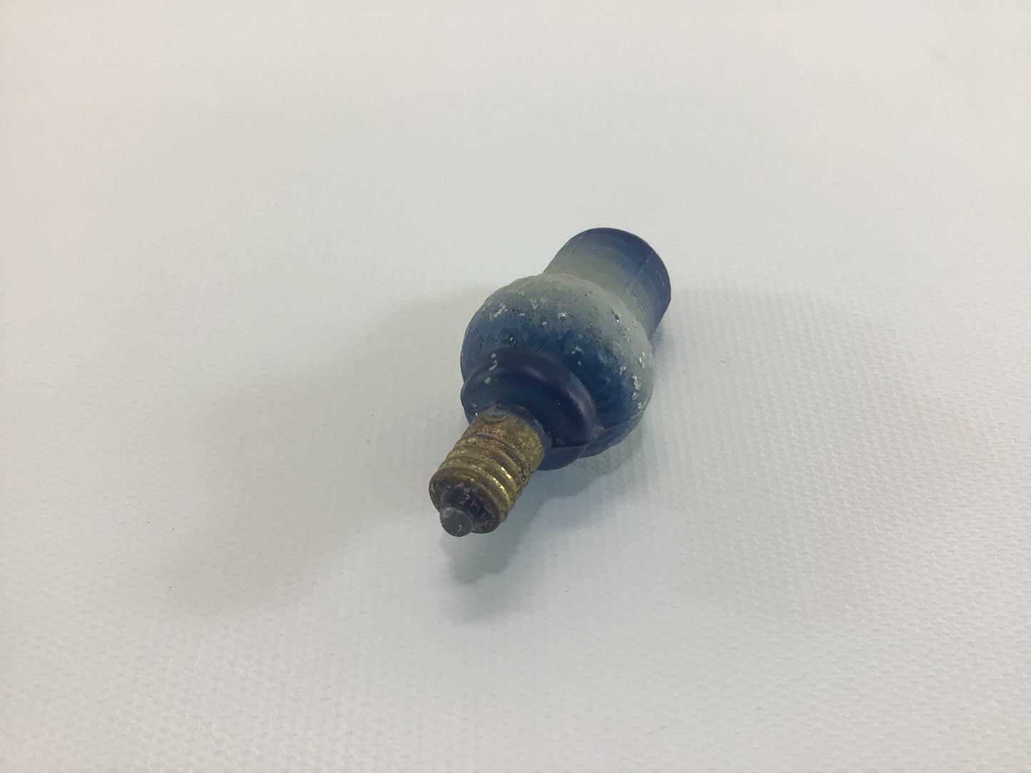 Vintage C6 Lamp Christmas Tree Light Bulb Figural Blue Lantern - Tested Working