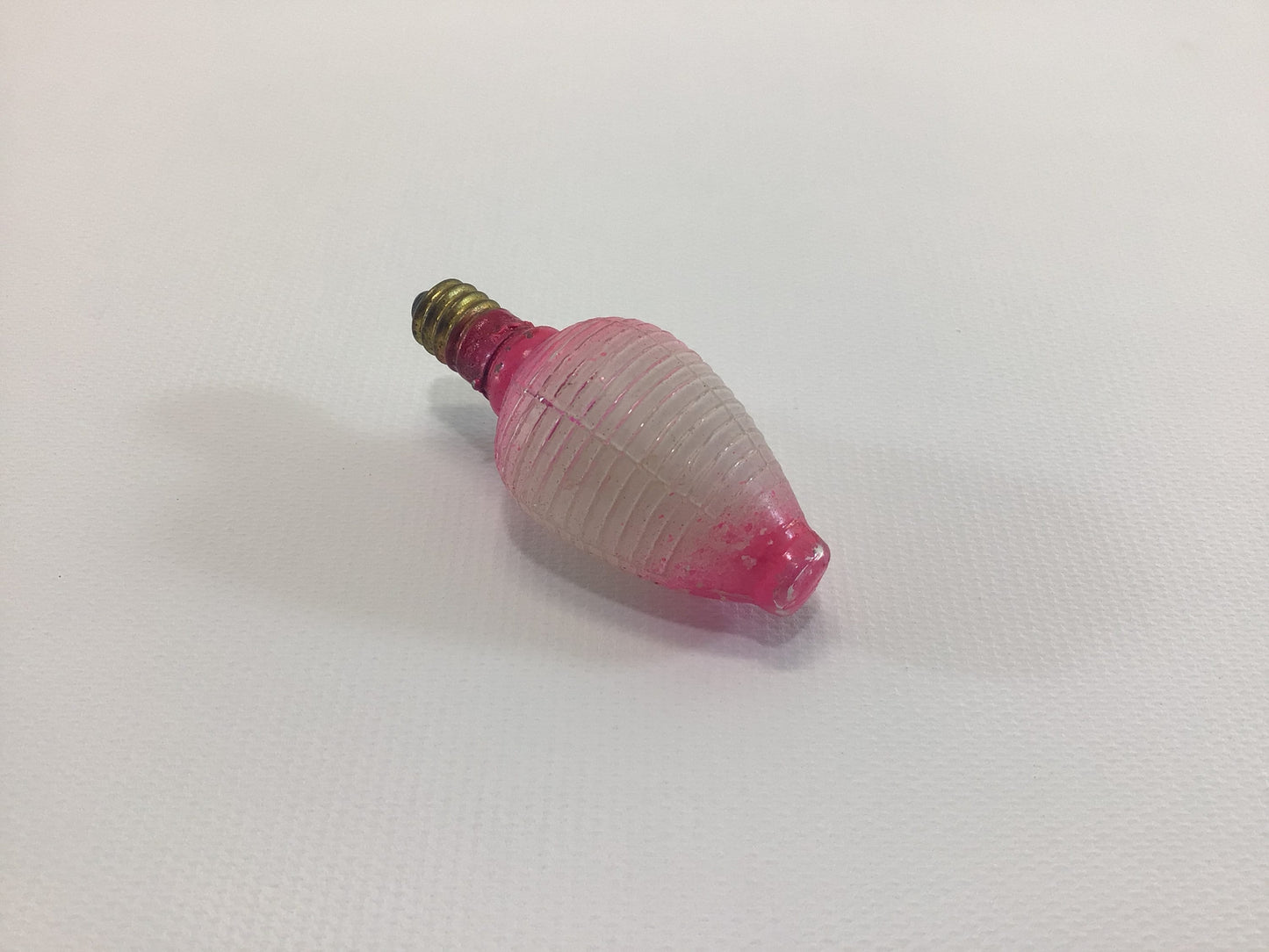 Vintage C6 Lamp Christmas Tree Light Bulb Figural Pink Lantern - Tested Working