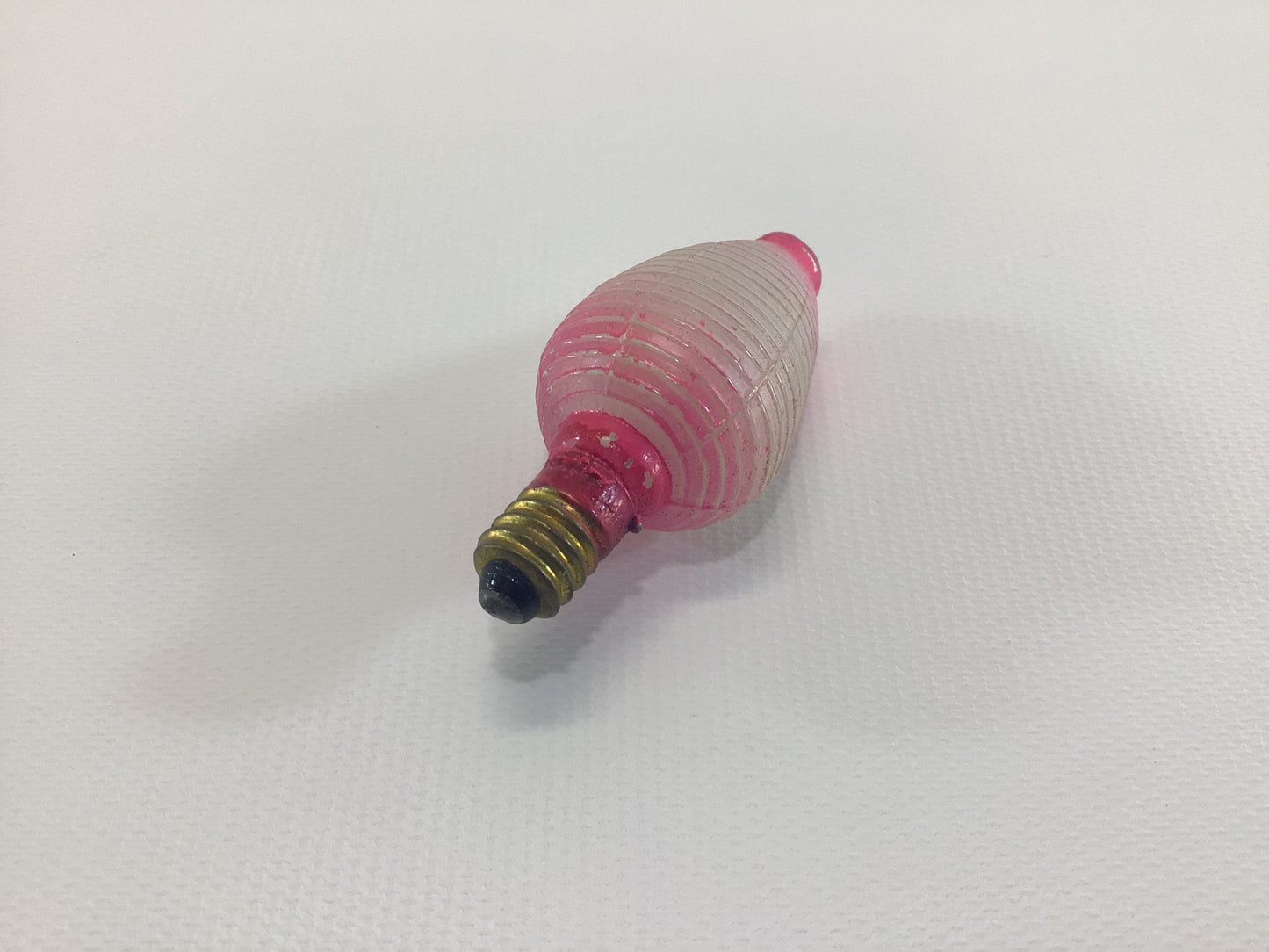 Vintage C6 Lamp Christmas Tree Light Bulb Figural Pink Lantern - Tested Working