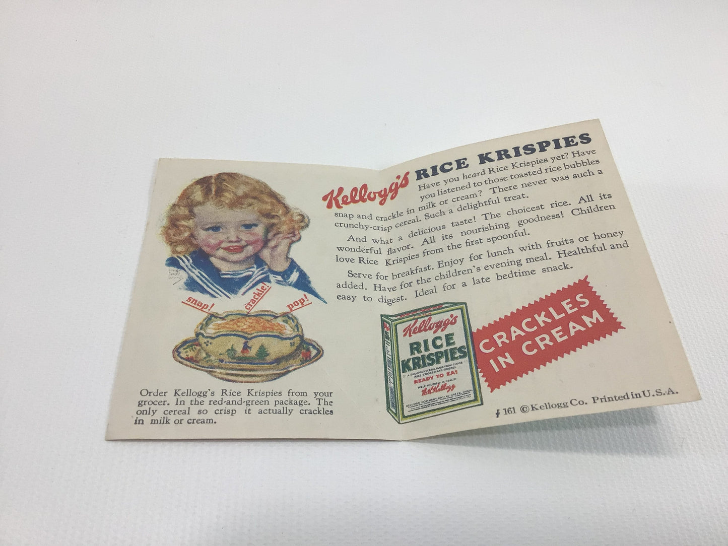 Kellogg's Breakfast Cereal Story Book of Games Vintage Advertising Order Form Ephemera