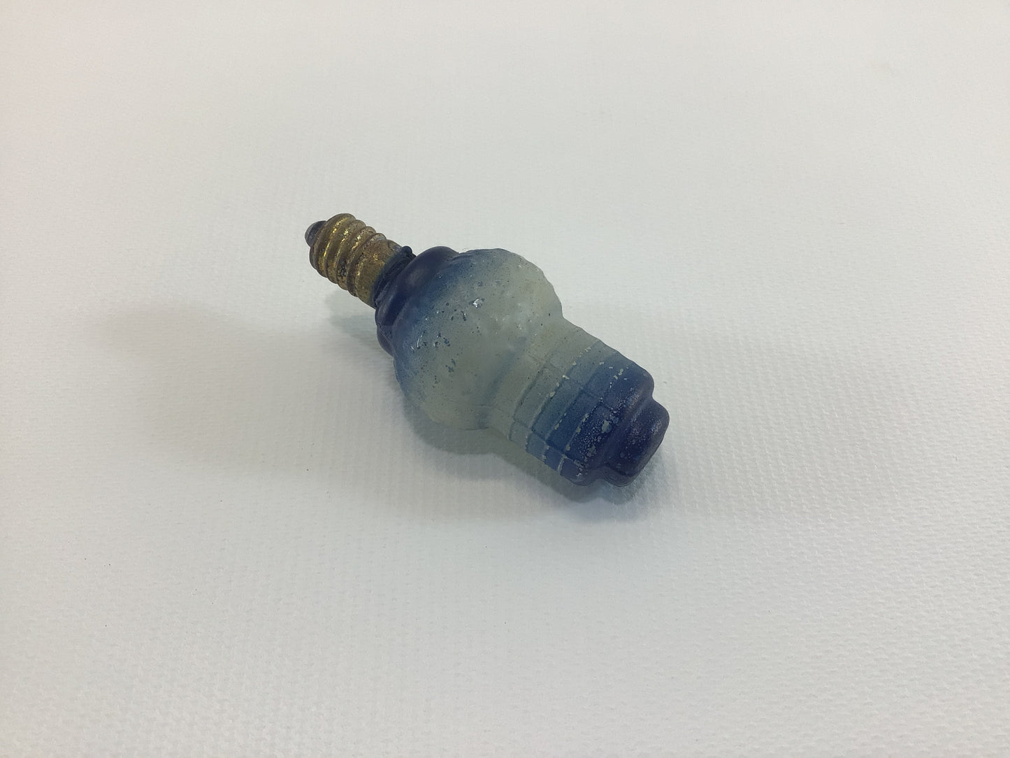 Vintage C6 Lamp Christmas Tree Light Bulb Figural Blue Lantern - Tested Working