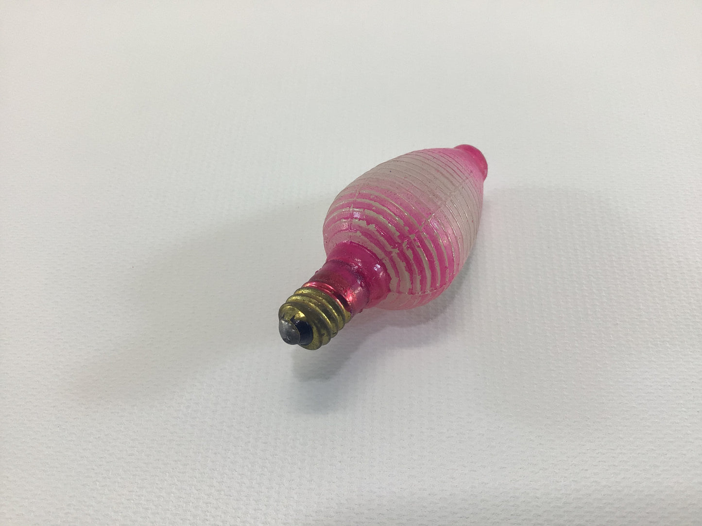 Vintage C6 Lamp Christmas Tree Light Bulb Figural Pink Lantern - Tested Working