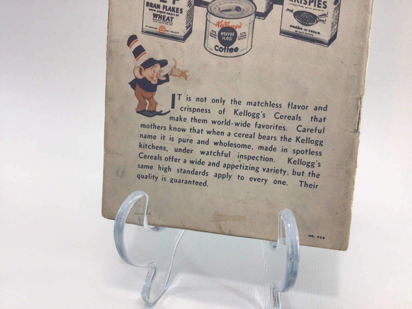 Kellogg's Breakfast Cereal Singing Lady Song Book Vintage Advertising Booklet Ephemera