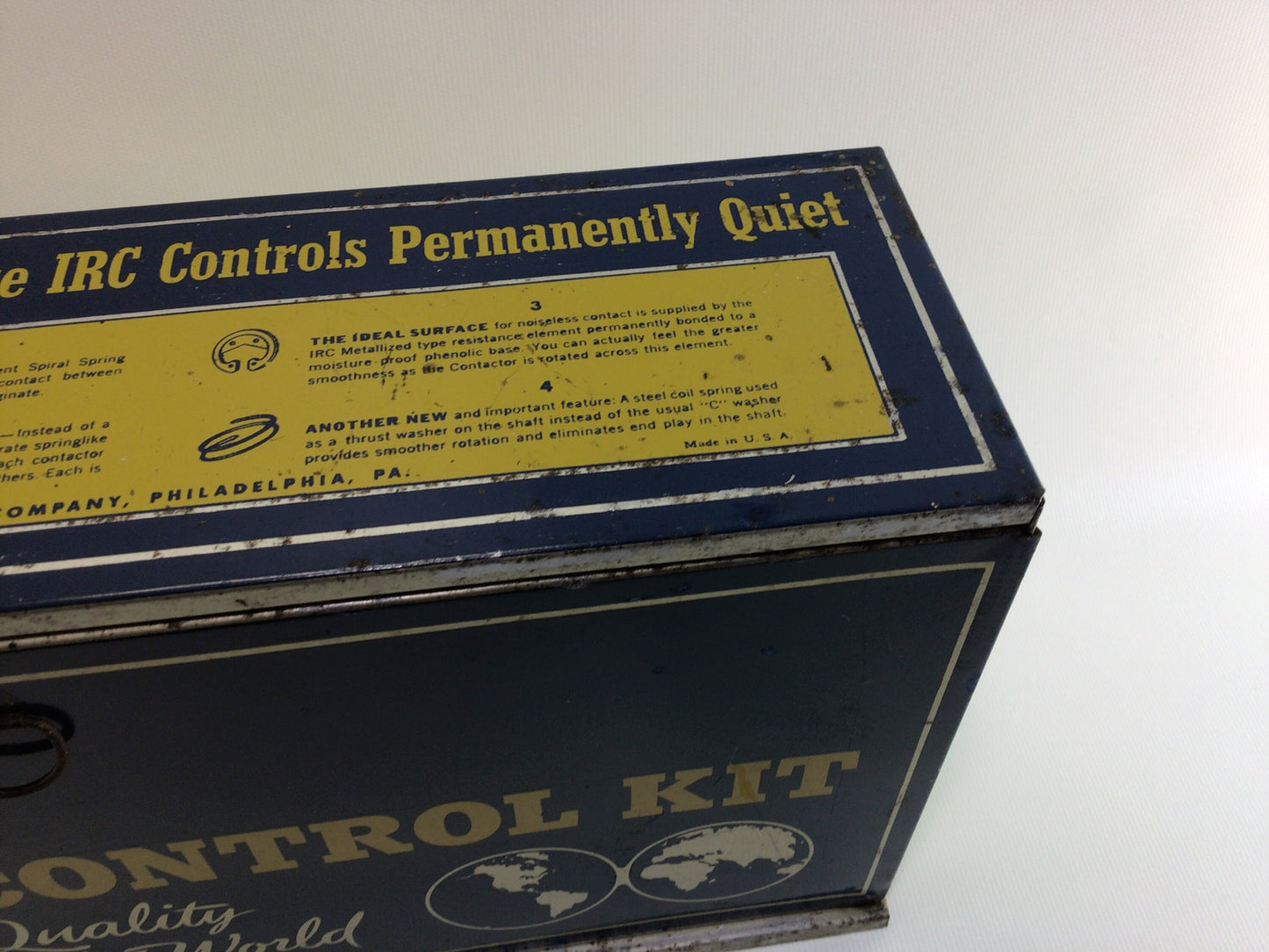 Steel Construction IRC Volume Control Kit Box Vintage Electronic Parts Advertising Storage Container