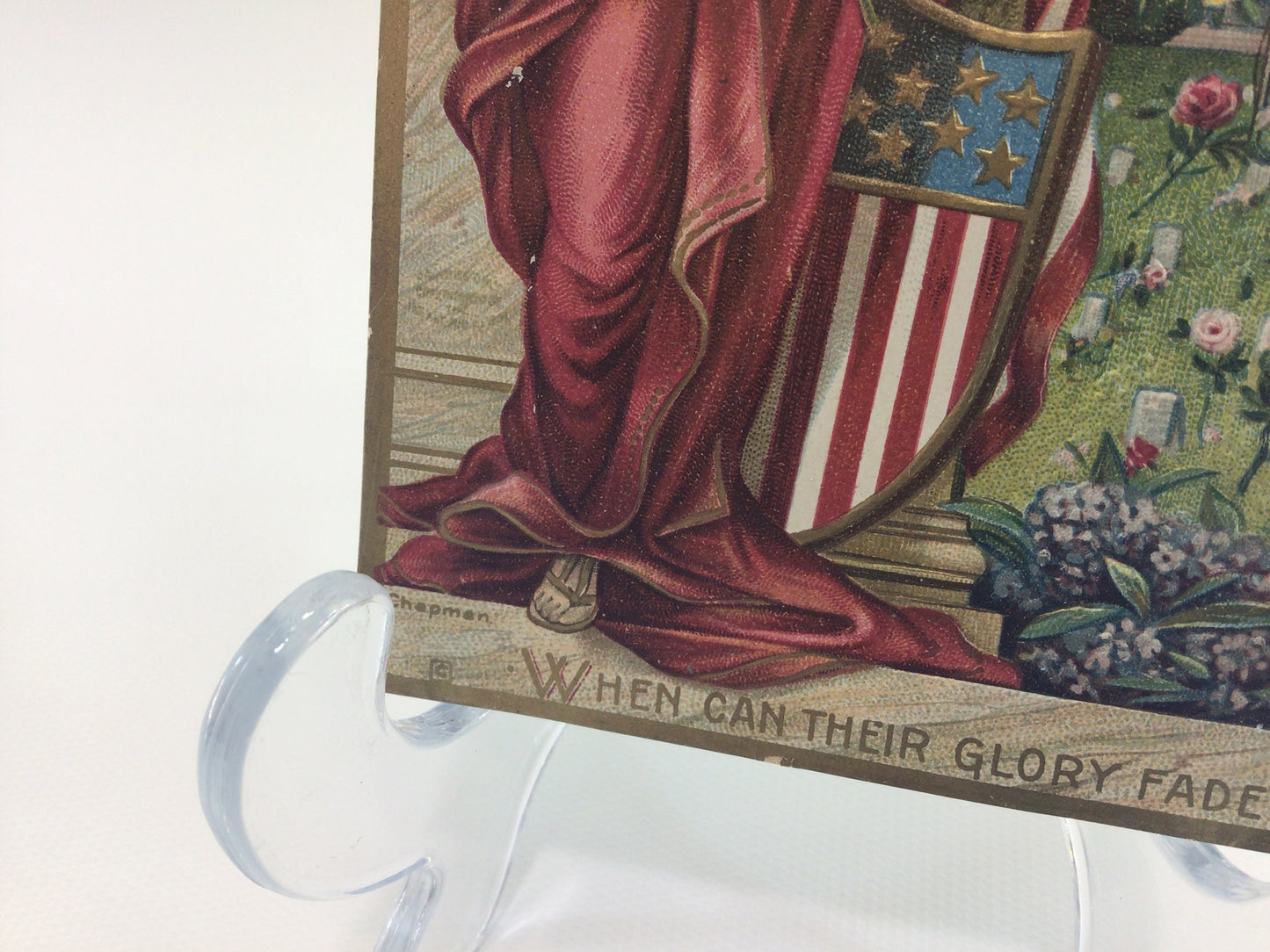 Antique Postcard Embossed Gold Gilt Chapman Memorial Day Lady Liberty