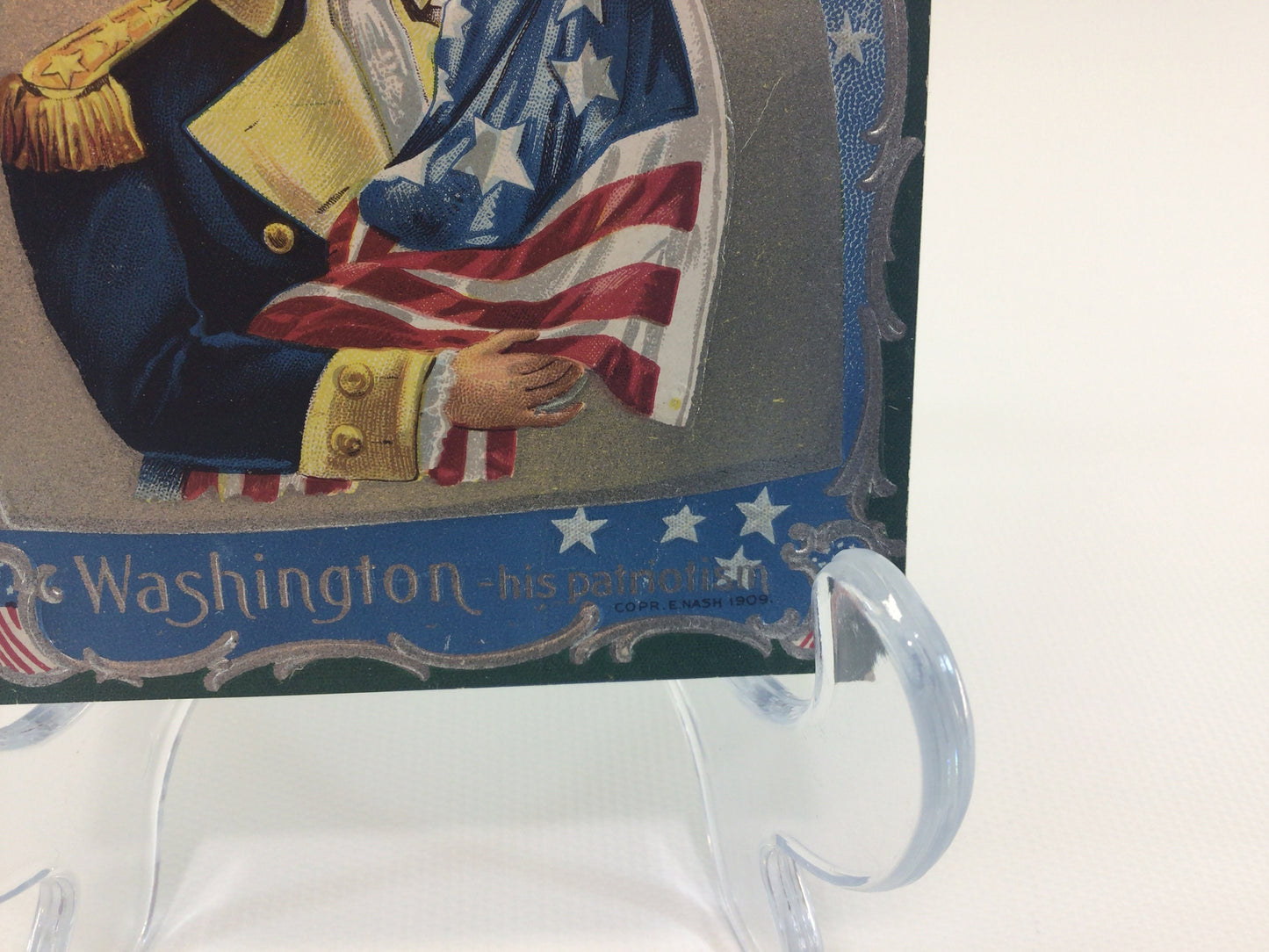Antique Postcard Embossed Silver Gilt E Nash George Washington Birthday Series No 2 Patriotism