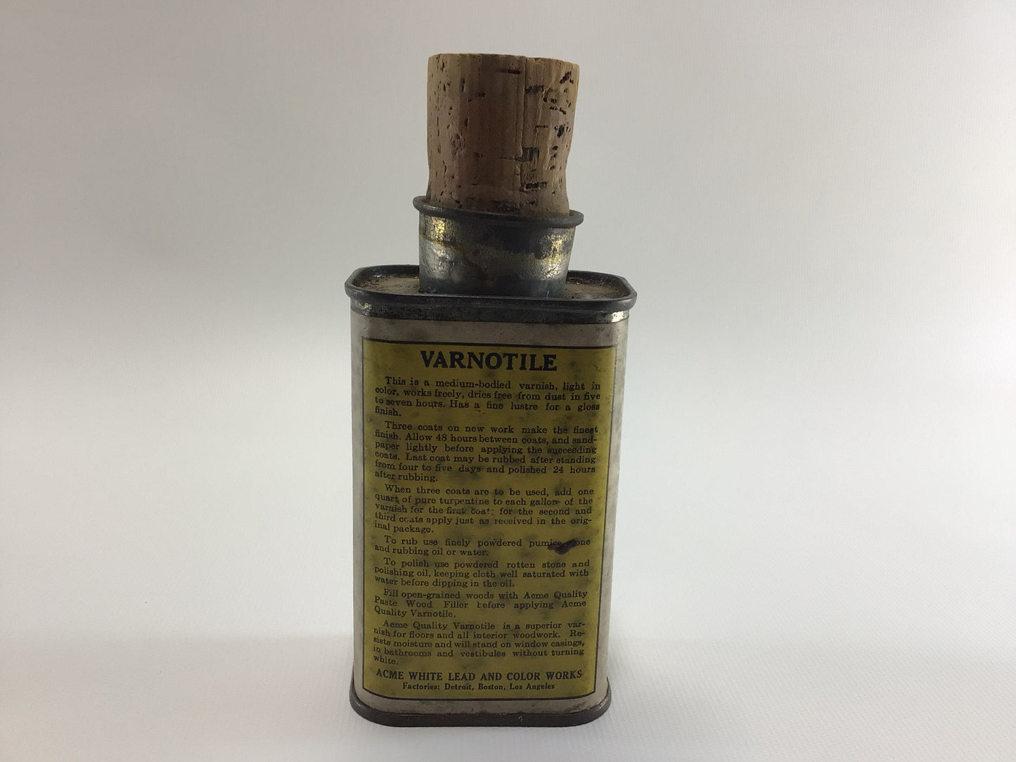 Paper Label Cork Tin Can Varnotile Floor Varnish Antique Advertising Ephemera Home Decor