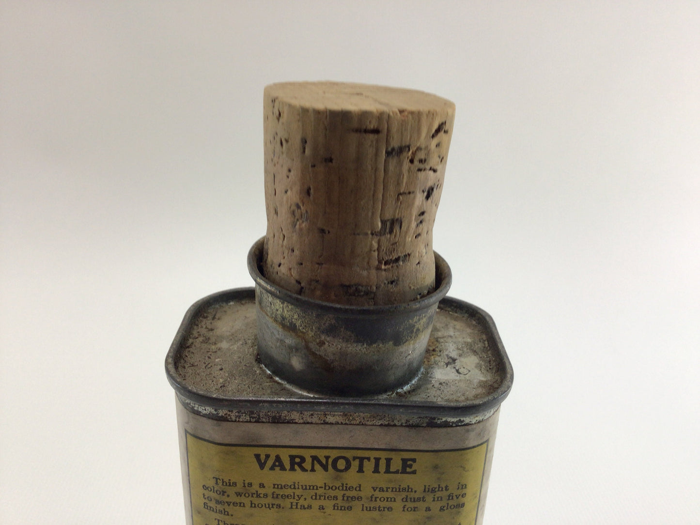 Paper Label Cork Tin Can Varnotile Floor Varnish Antique Advertising Ephemera Home Decor
