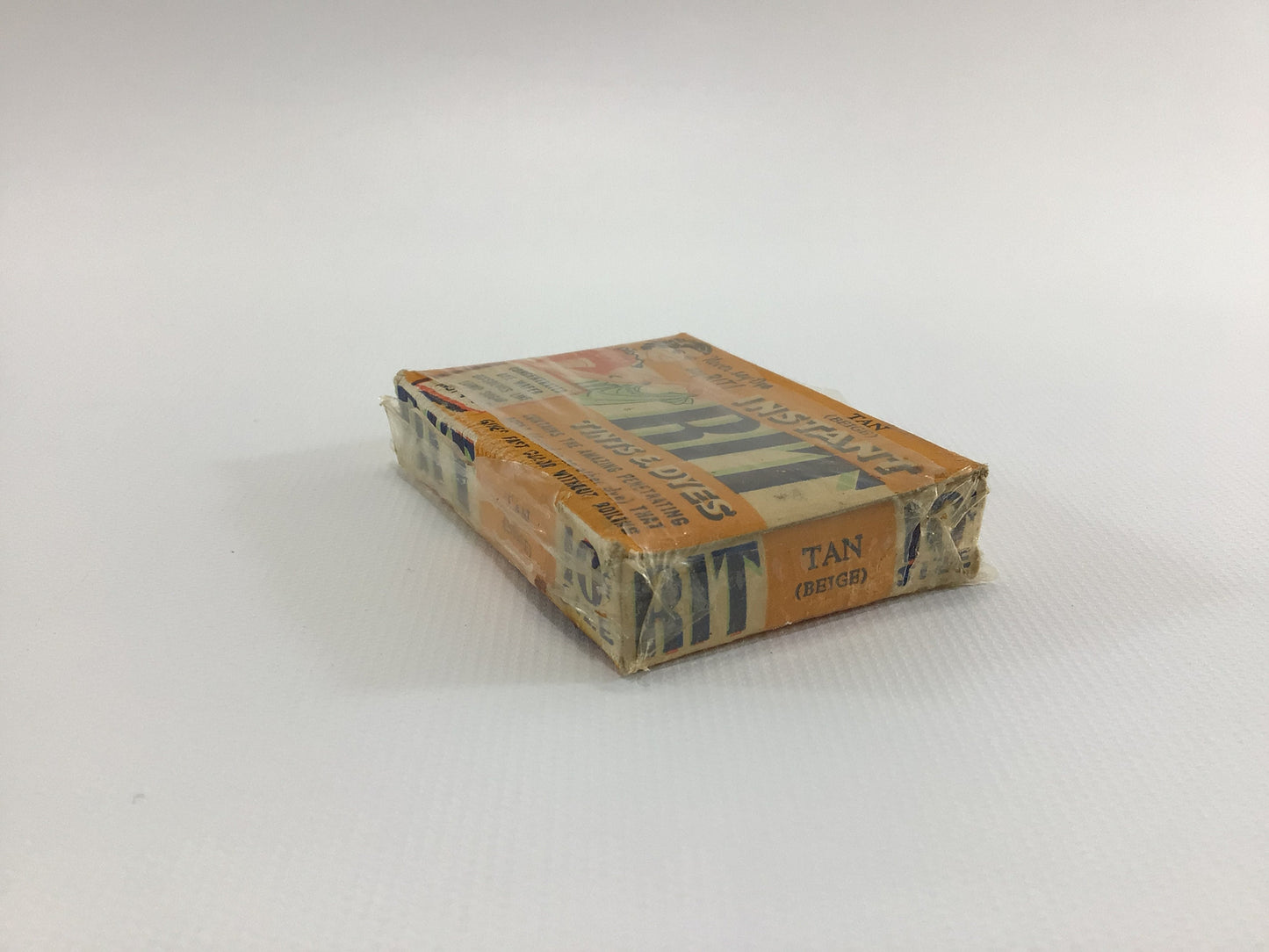 Instant RIT 10 Cent Box Vintage Laundry Tint Product General Store Advertising Ephemera Tan Beige