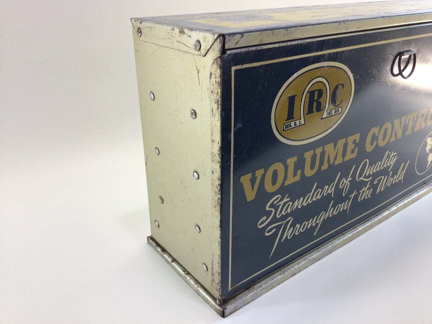 Steel Construction IRC Volume Control Kit Box Vintage Electronic Parts Advertising Storage Container