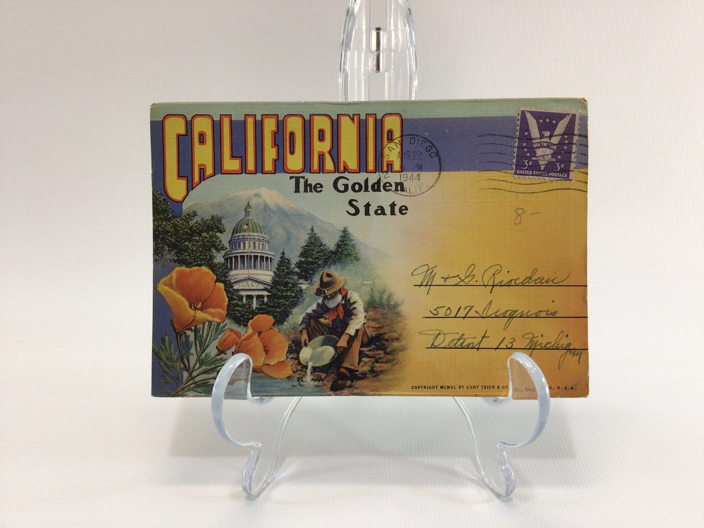 California The Golden State Fold-Out Souvenir Postcard Vintage Collectible Paper Ephemera