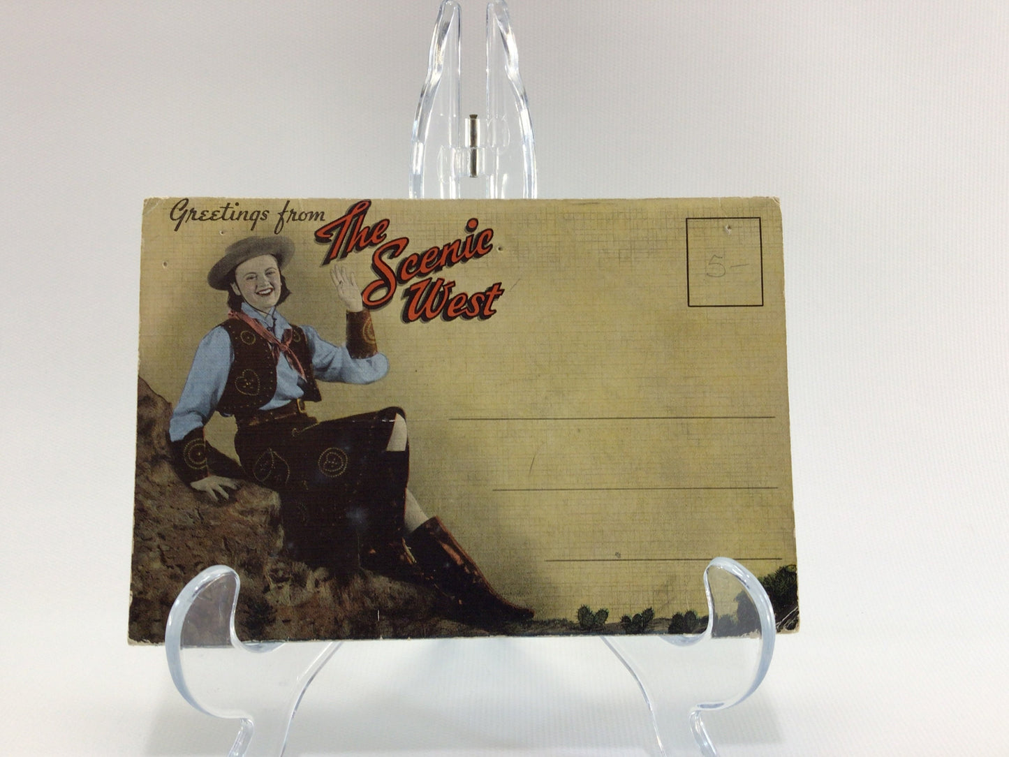 Greetings from The Scenic West Fold-Out Souvenir Postcard Vintage Collectible Paper Ephemera