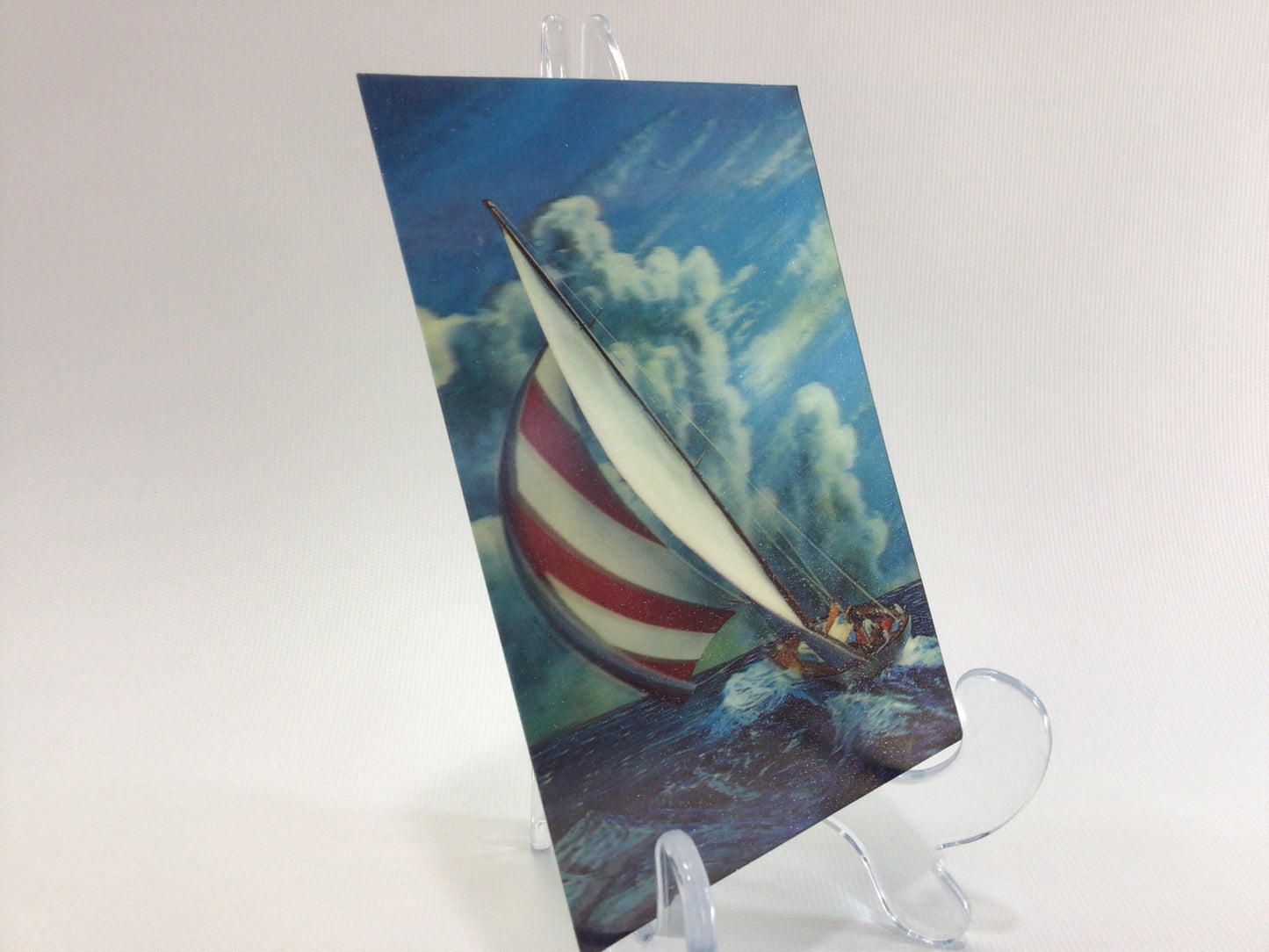Oversize Art Postcard TOPPAN 3D CARD Sailboat SSP 138 Vintage Collectible Ephemera