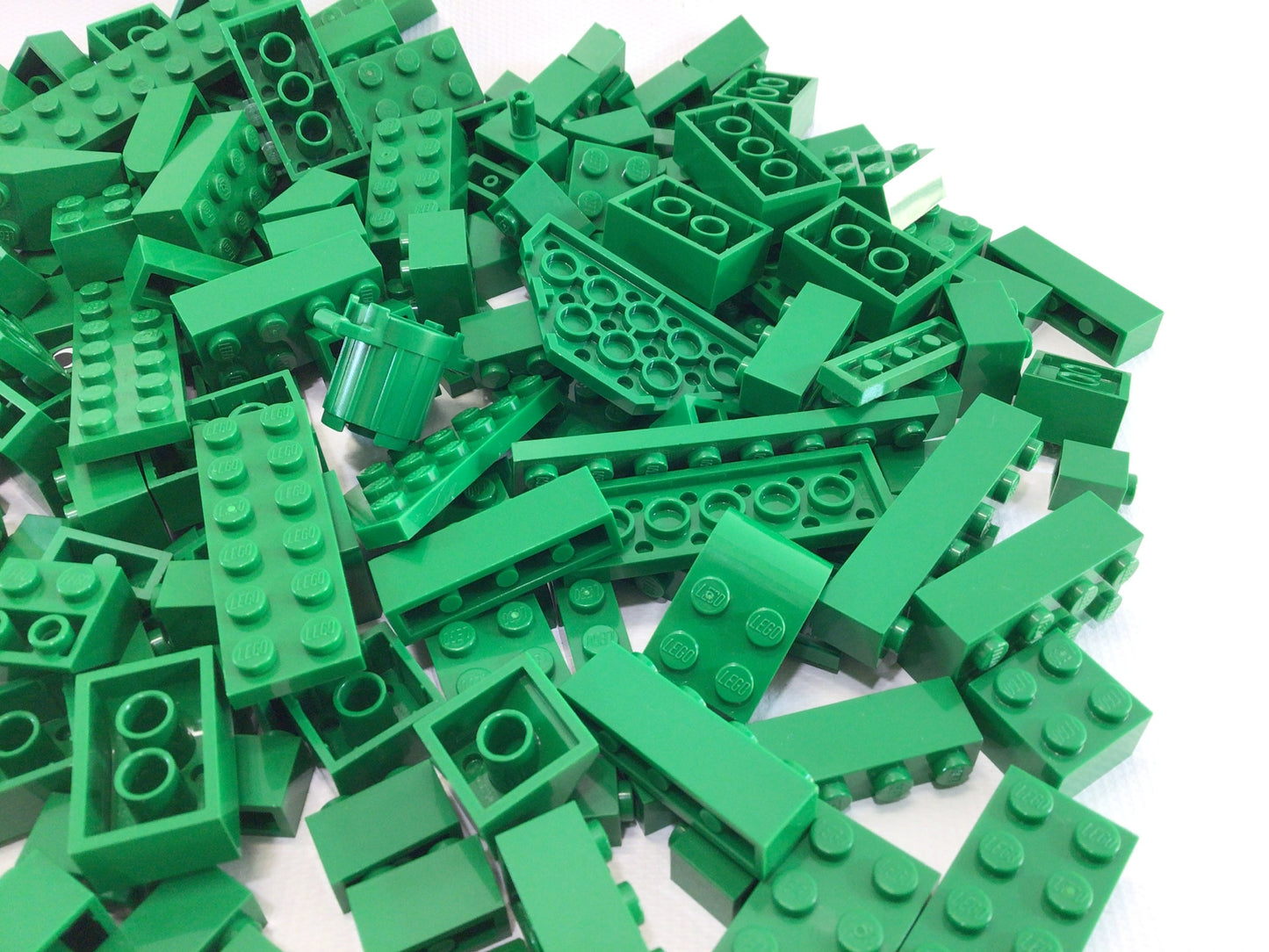 Lego Assorted Dark and Light Green Parts and Pieces Lot
