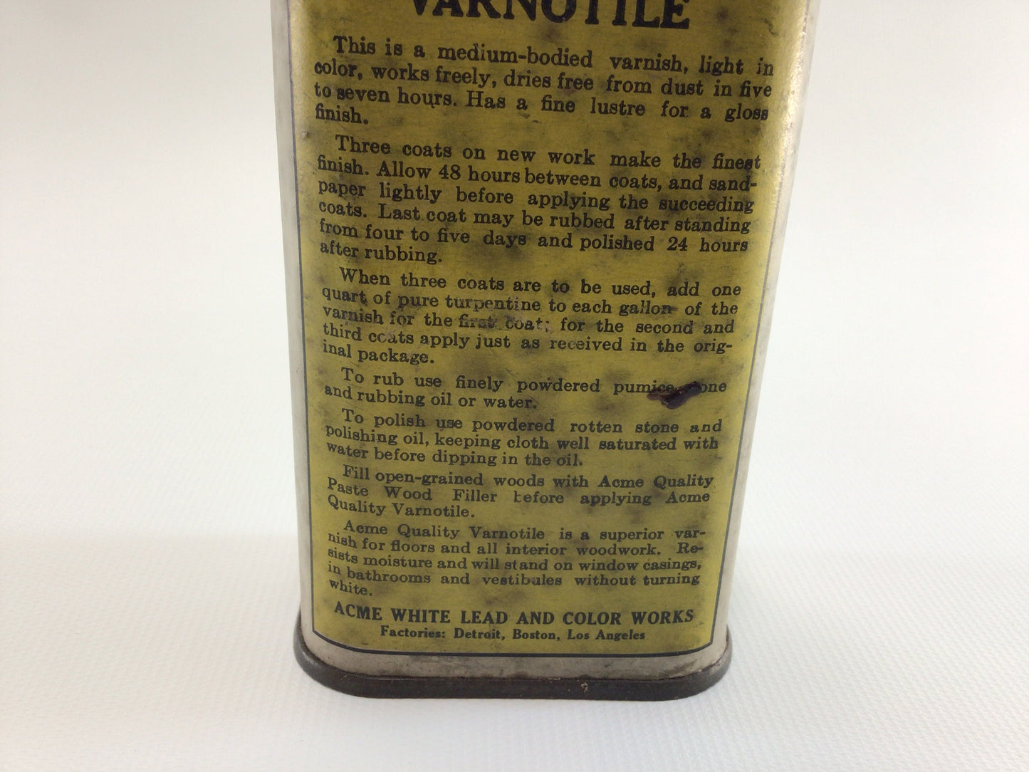 Paper Label Cork Tin Can Varnotile Floor Varnish Antique Advertising Ephemera Home Decor