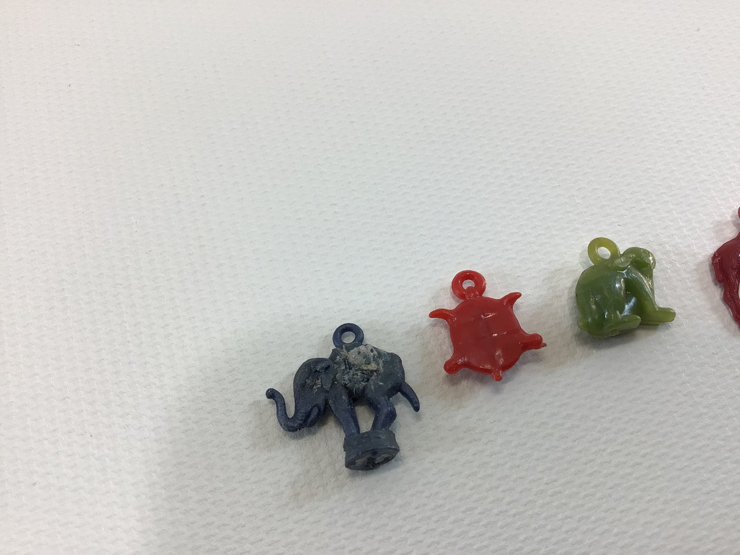 Hard Plastic Miniature Animal Charms Vintage 1960s Gumball Machine Toy Prizes Lot of Six