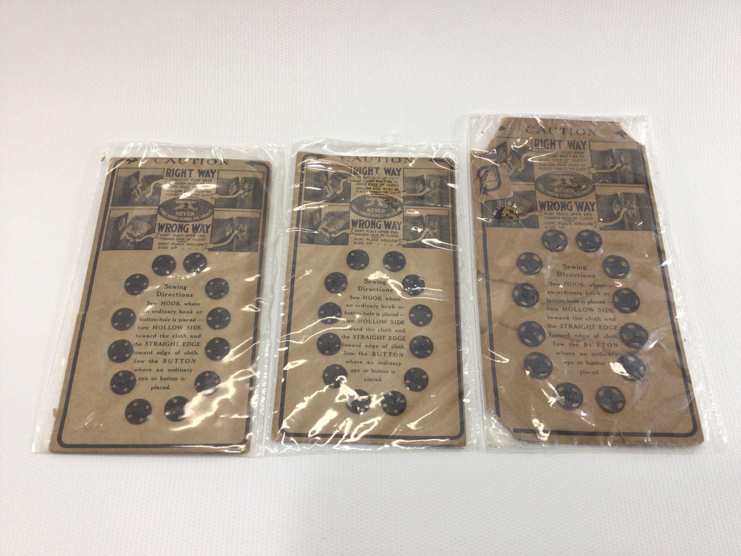 Wilson Dress Hooks Black Sewing Notion Fasteners Small and Large Carded Vintage Advertising Ephemera