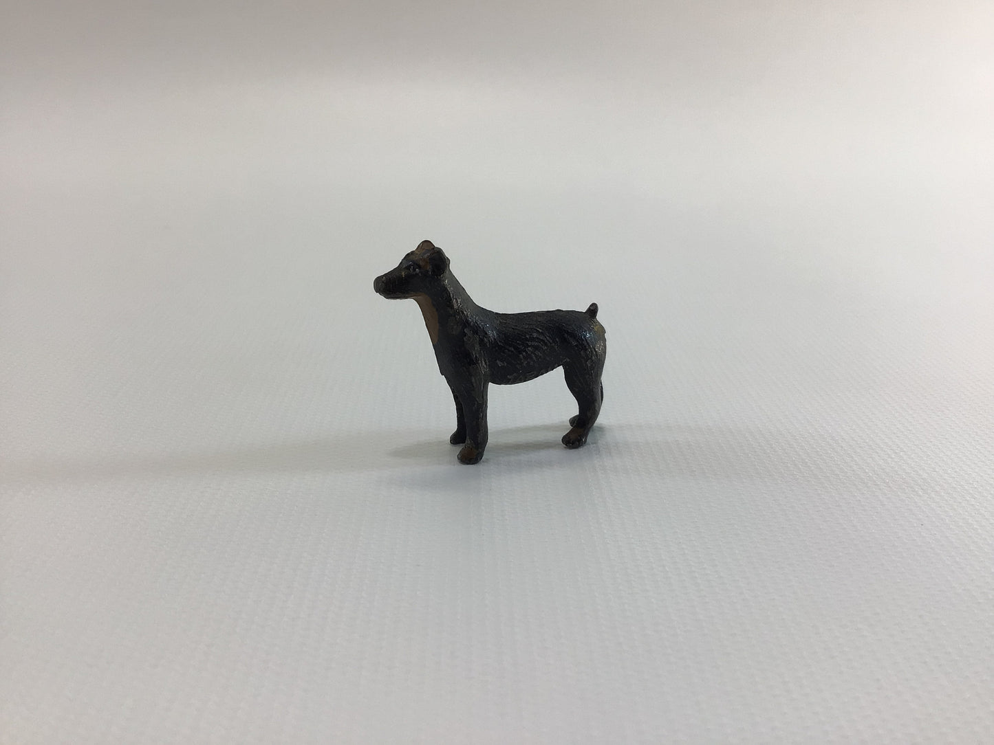 Cracker Jack Prize Doberman Pinscher 1920s Vintage Miniature Pot Metal Toy.