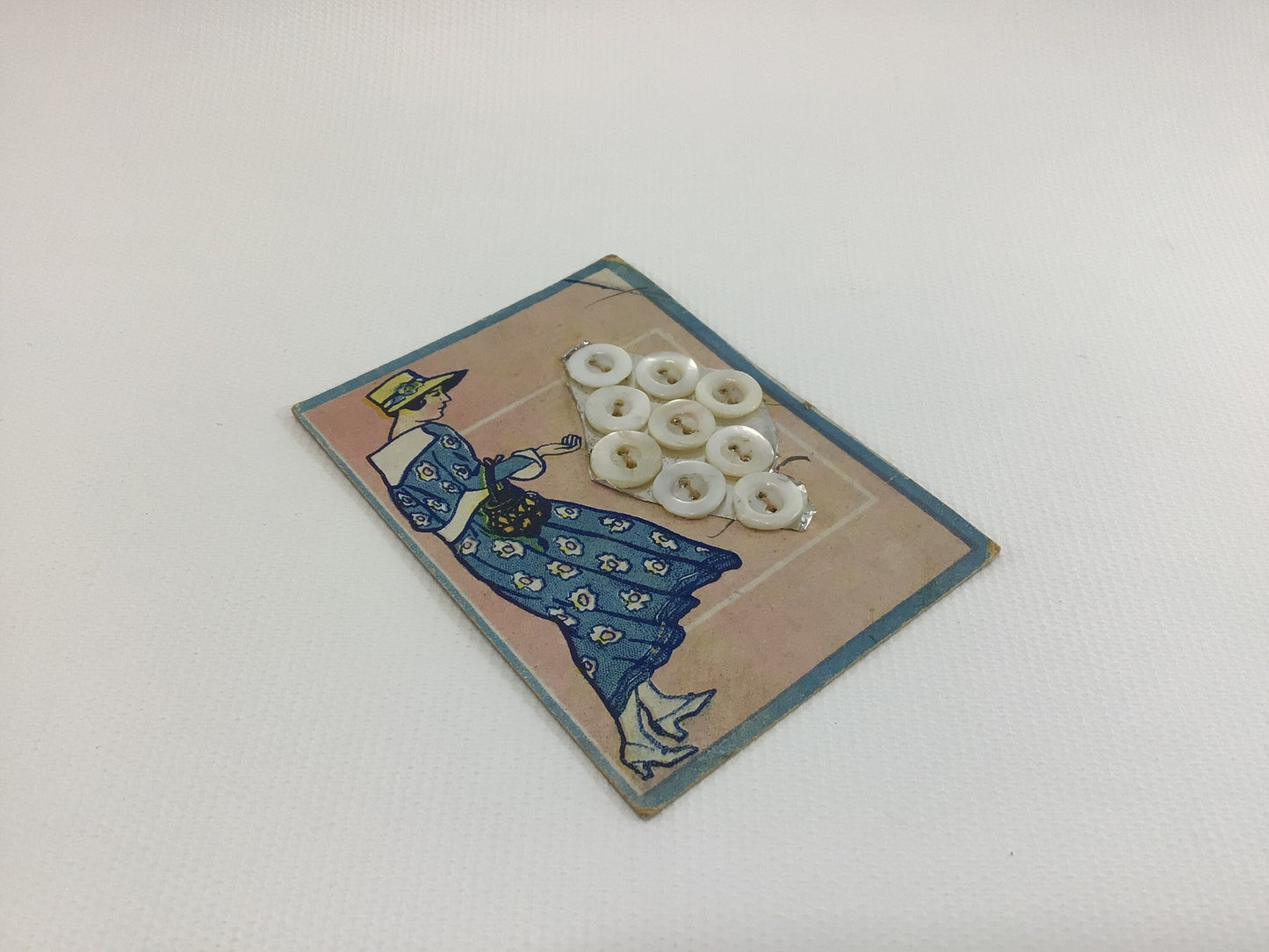 Vintage Buttons on Card Sewing Notions 1940s Fashion Mother of Pearl