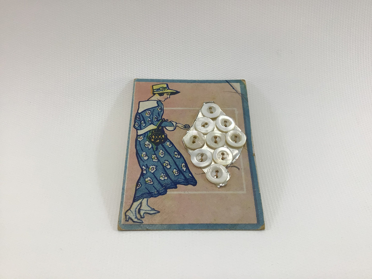 Vintage Buttons on Card Sewing Notions 1940s Fashion Mother of Pearl