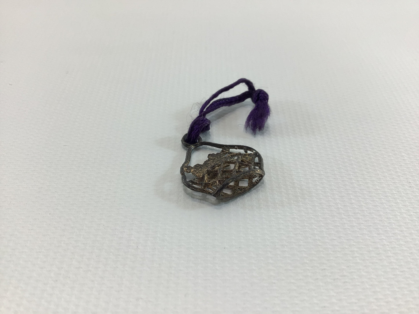 Cracker Jack Prize Flower Basket 1920s Vintage Miniature Toy Japanned Pot Metal Bracelet Charm