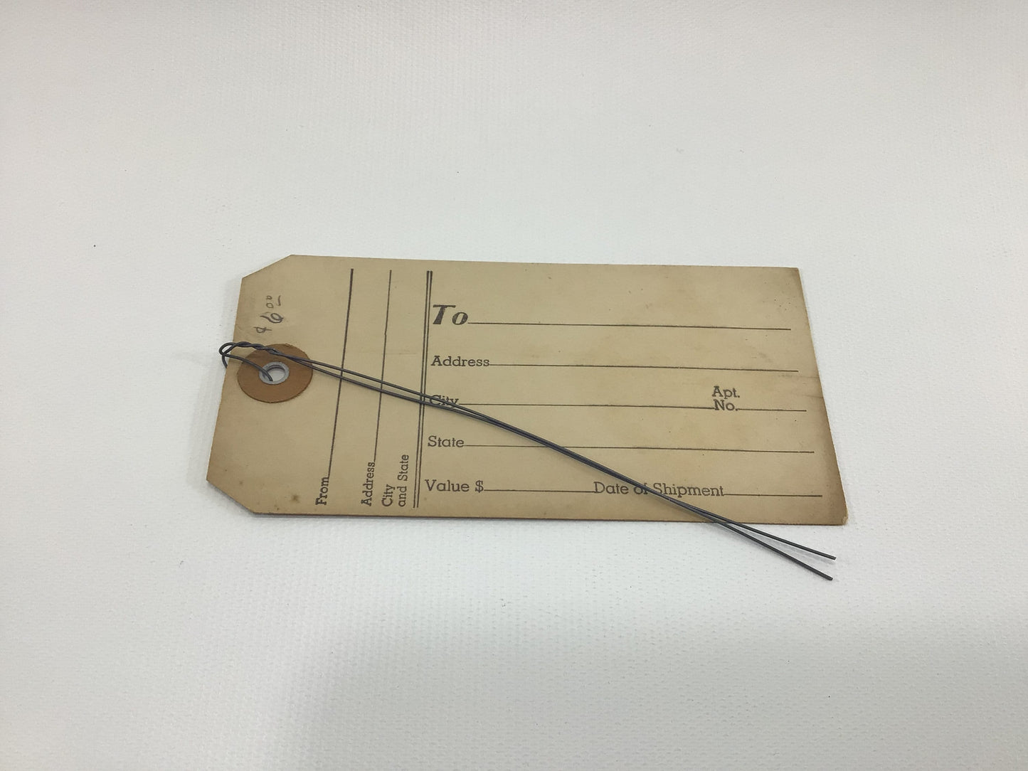 Express Railway Agency Baggage Ticket with Wire Vintage Collectible Railroad Ephemera