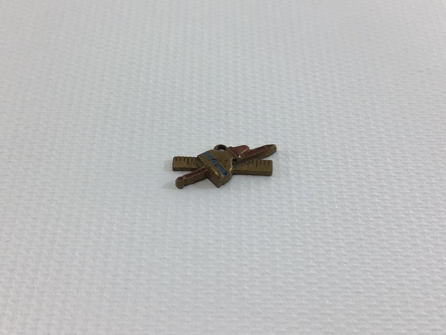 Teachers Miniature Bronze Charm Ruler Glue Bottle Pencil Vintage Jewelry Bit Replacement Piece