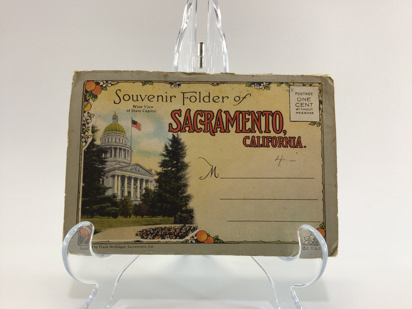 Sacramento California Fold-Out Souvenir Postcard Vintage Collectible Paper Ephemera