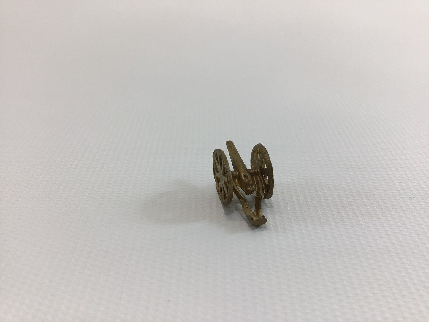 Cracker Jack Prize Revolutionary War Field Cannon 1920s Vintage Miniature Toy Pot Metal Yellow Gold