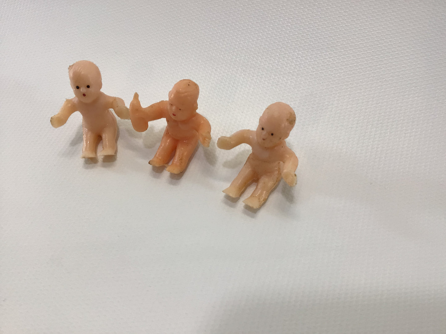 Miniature Babies 3 Cake Toppers Vintage Kitschy Baby Shower Ephemera