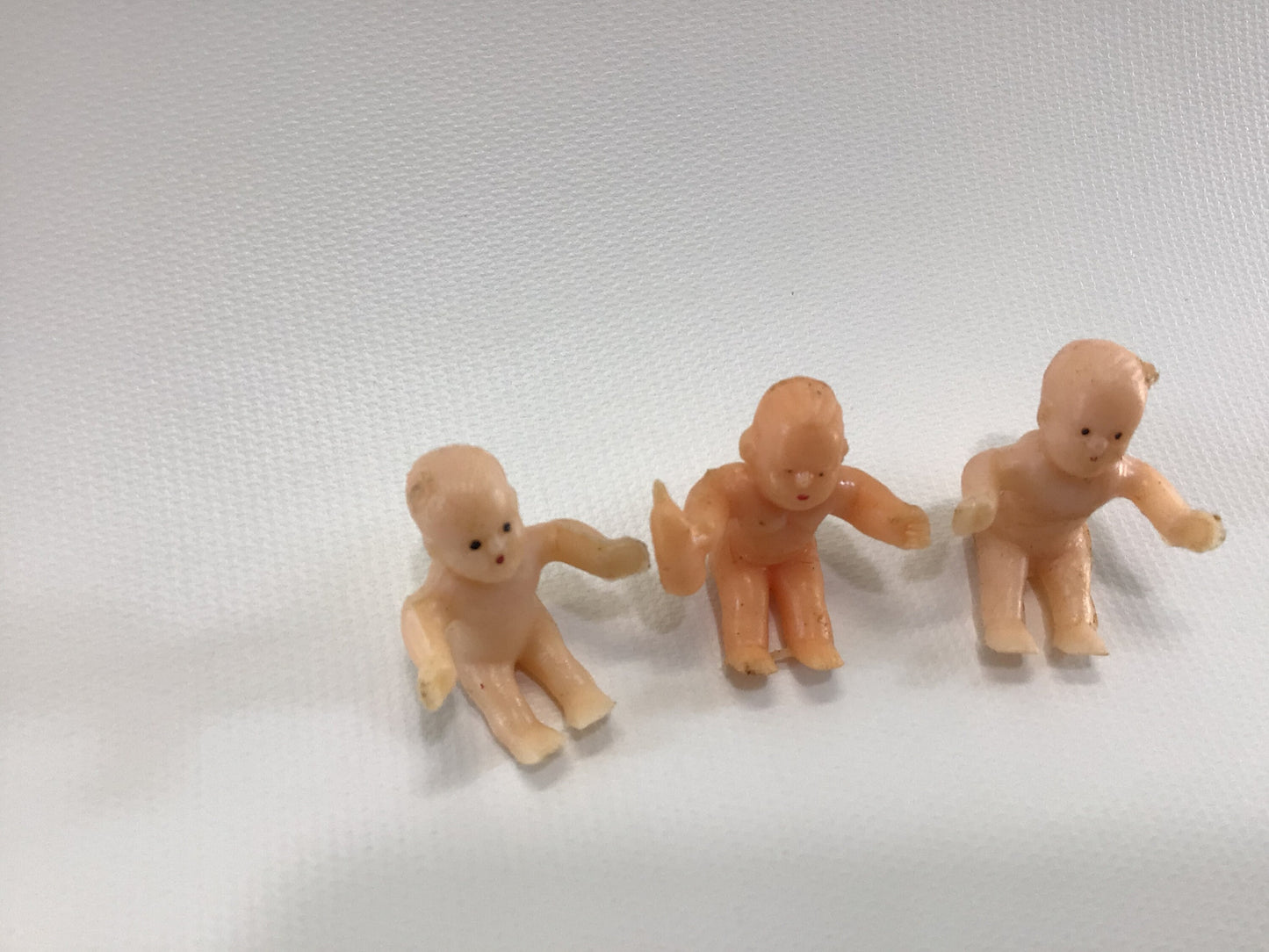 Miniature Babies 3 Cake Toppers Vintage Kitschy Baby Shower Ephemera