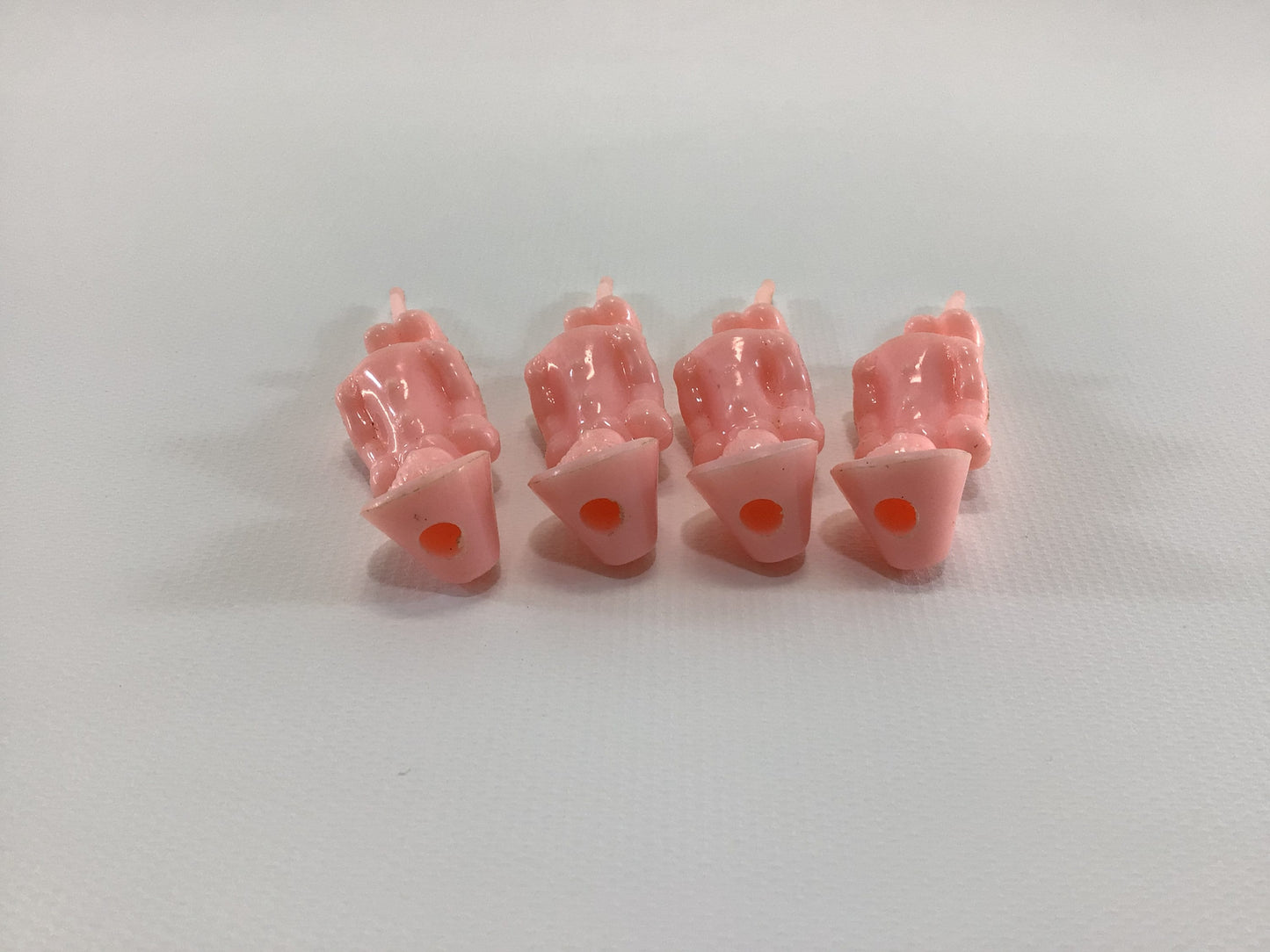 Miniature Pink Easter Bonnet Girl Candle Holder Cake Topper Picks Vintage Kitschy Holiday Ephemera