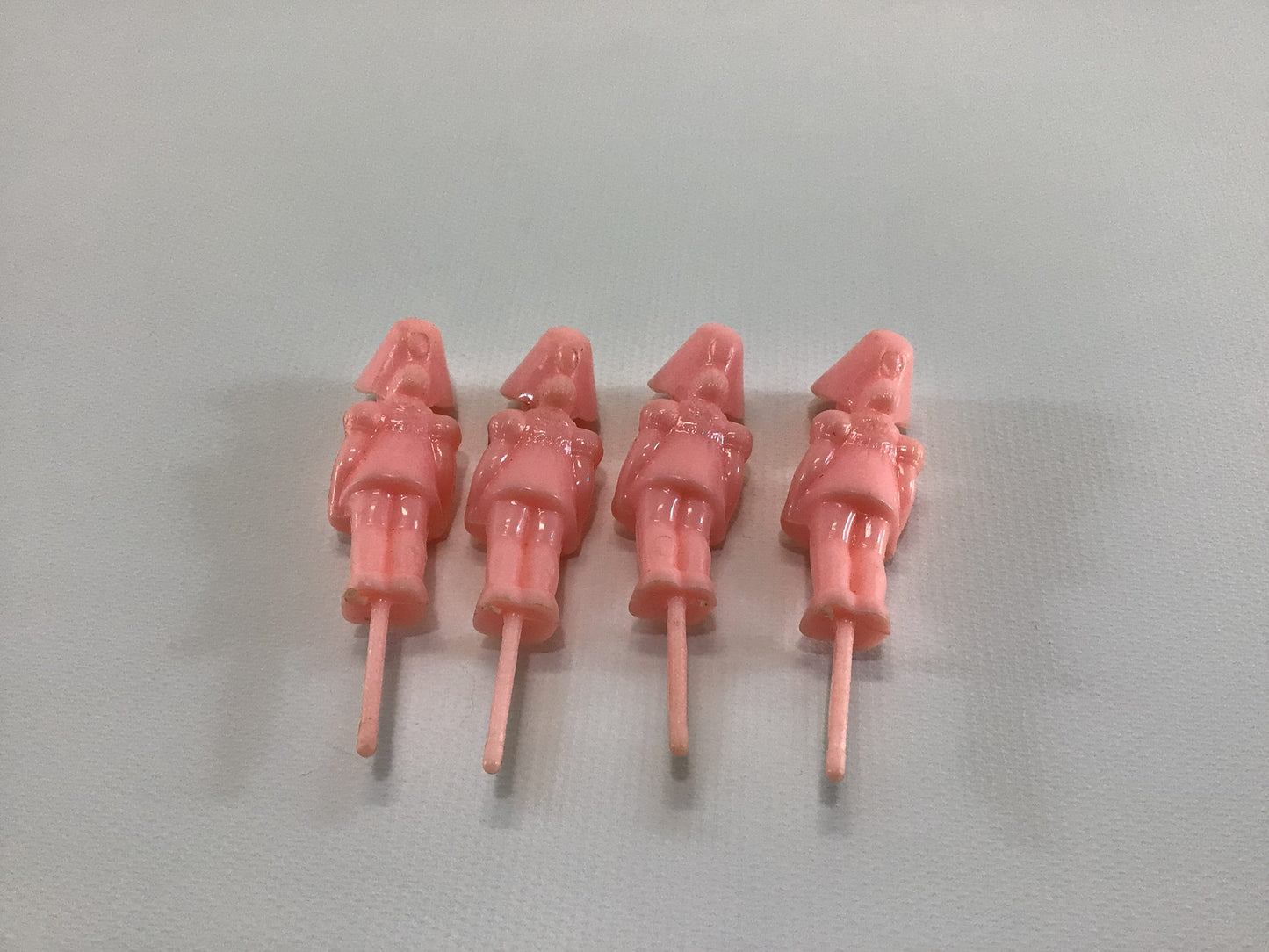 Miniature Pink Easter Bonnet Girl Candle Holder Cake Topper Picks Vintage Kitschy Holiday Ephemera