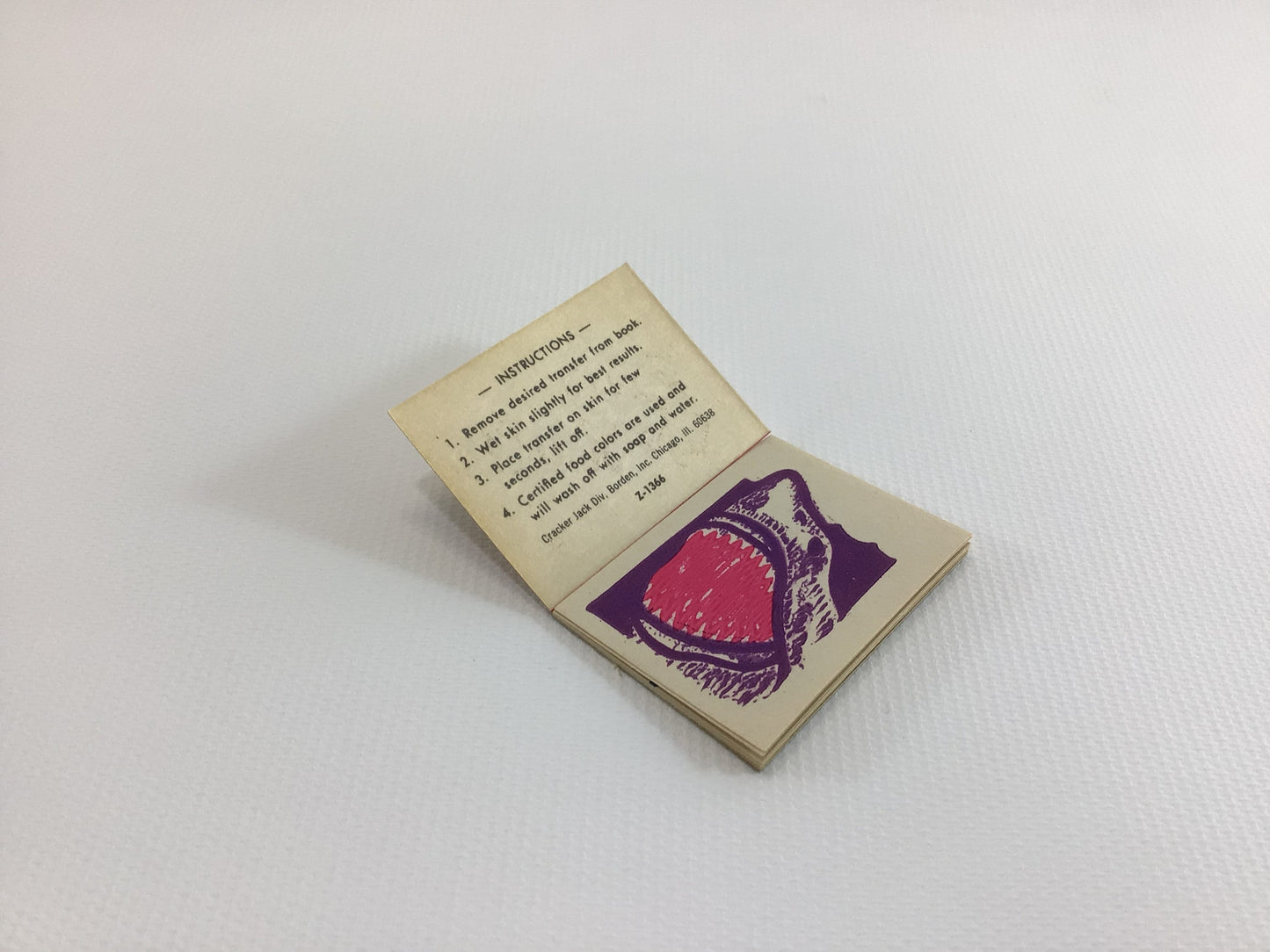 Cracker Jack Prize Tattoos Book No 9 Vintage 1960s Toy Give Away Premium