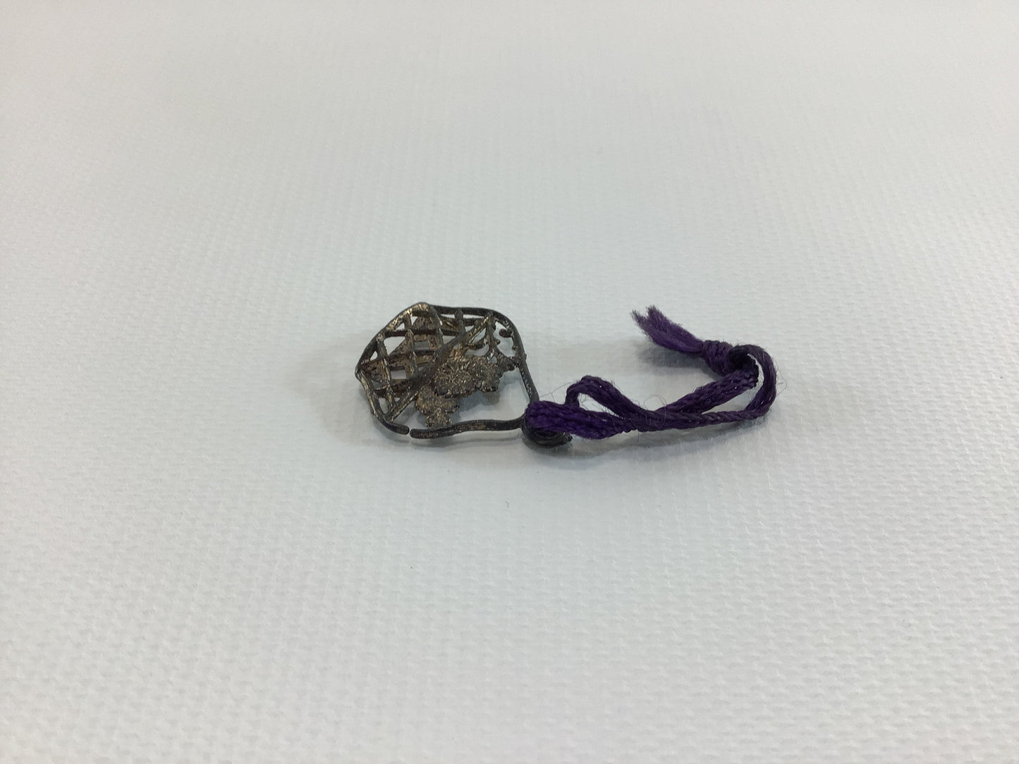 Cracker Jack Prize Flower Basket 1920s Vintage Miniature Toy Japanned Pot Metal Bracelet Charm