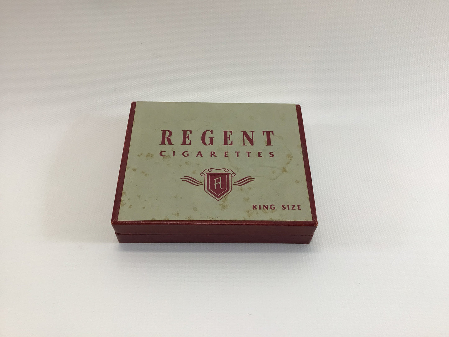 Mid Century Regent King Size Cigarette Box with Tax Stamp Collectible Tobacciana Ephemera