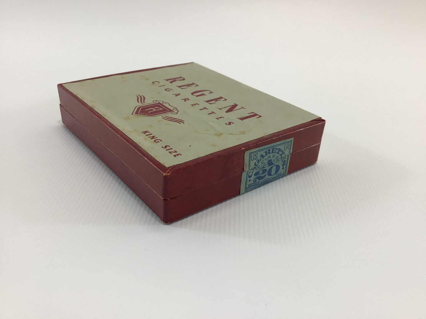 Mid Century Regent King Size Cigarette Box with Tax Stamp Collectible Tobacciana Ephemera