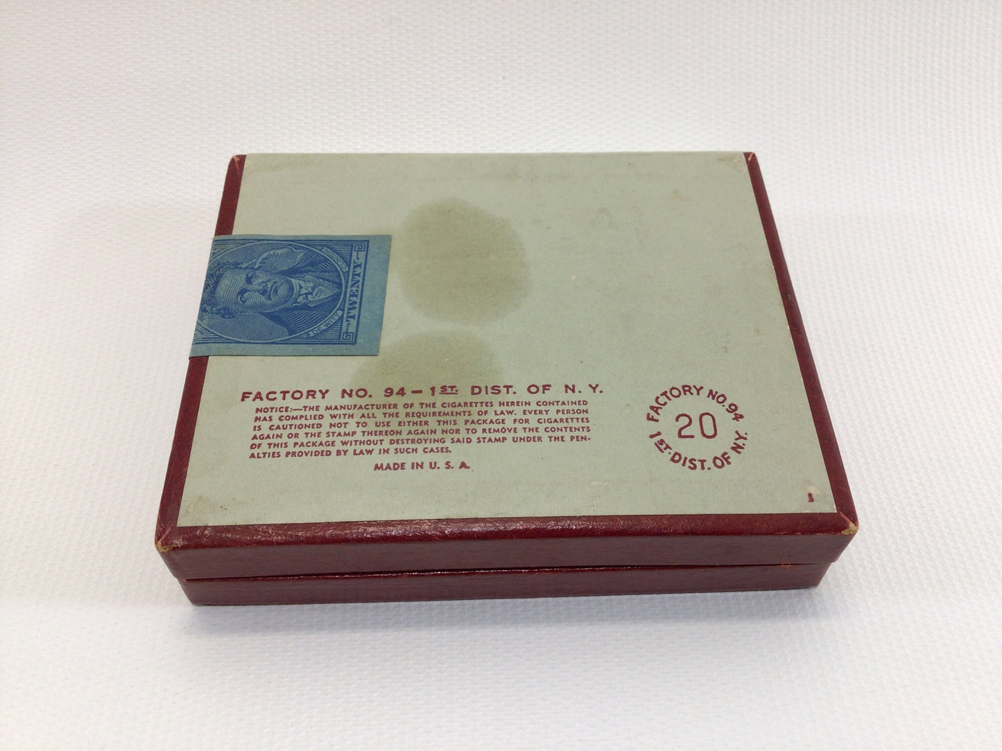 Mid Century Regent King Size Cigarette Box with Tax Stamp Collectible Tobacciana Ephemera