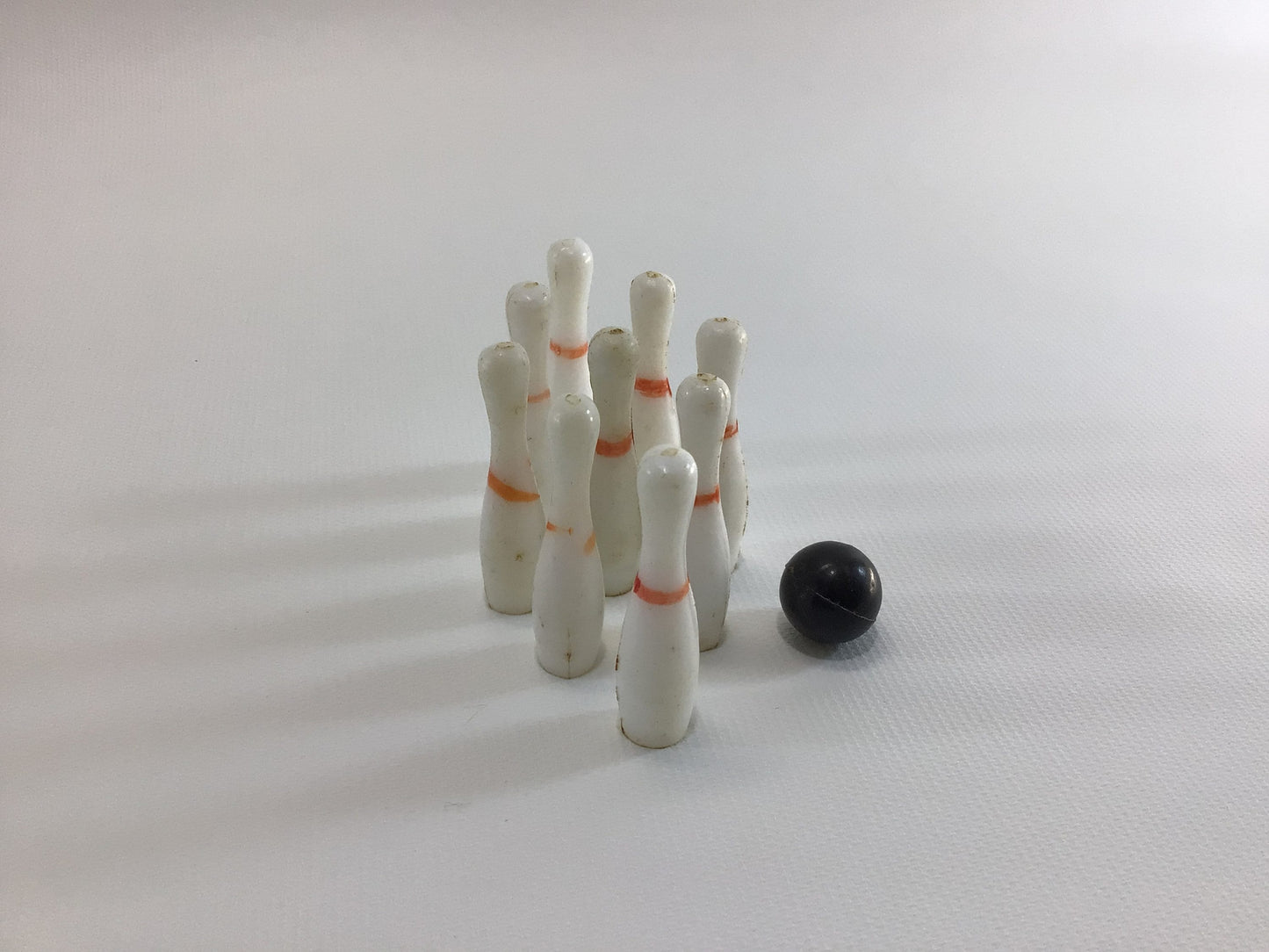 Miniature Sports Theme Cake Toppers Vintage Kitschy Party Ephemera Ninepin Bowling Ball and Pins